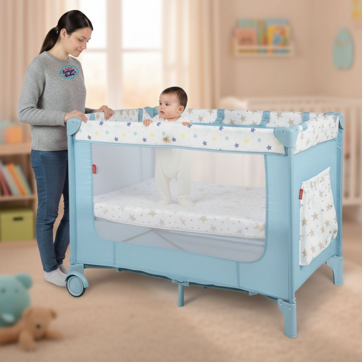 Cuna corral  D´bebé Rest Azul