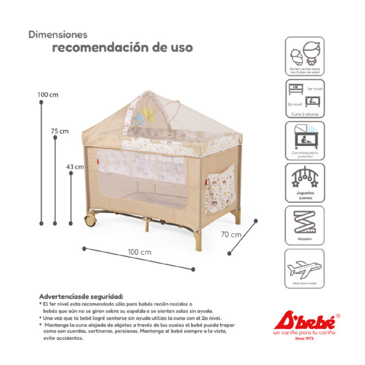 Cuna corral D´bebé Rest Beige