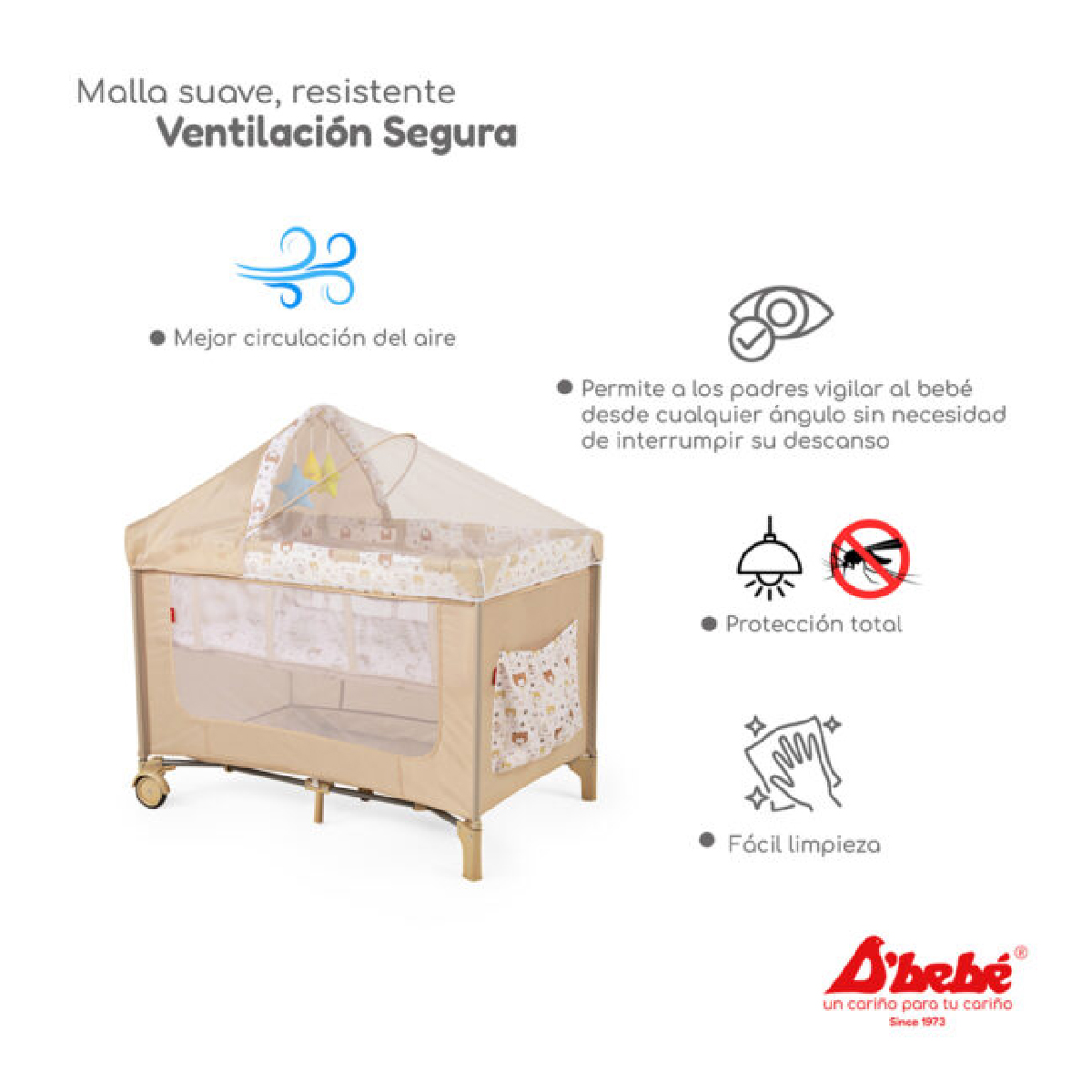 Cuna corral D´bebé Rest Beige