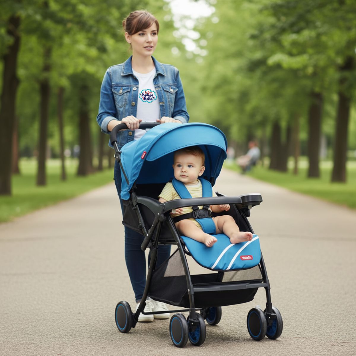 Carriola de mango reversible Lu Baby Azul.