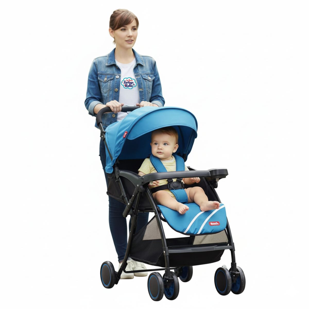 Carriola de mango reversible Lu Baby Azul.