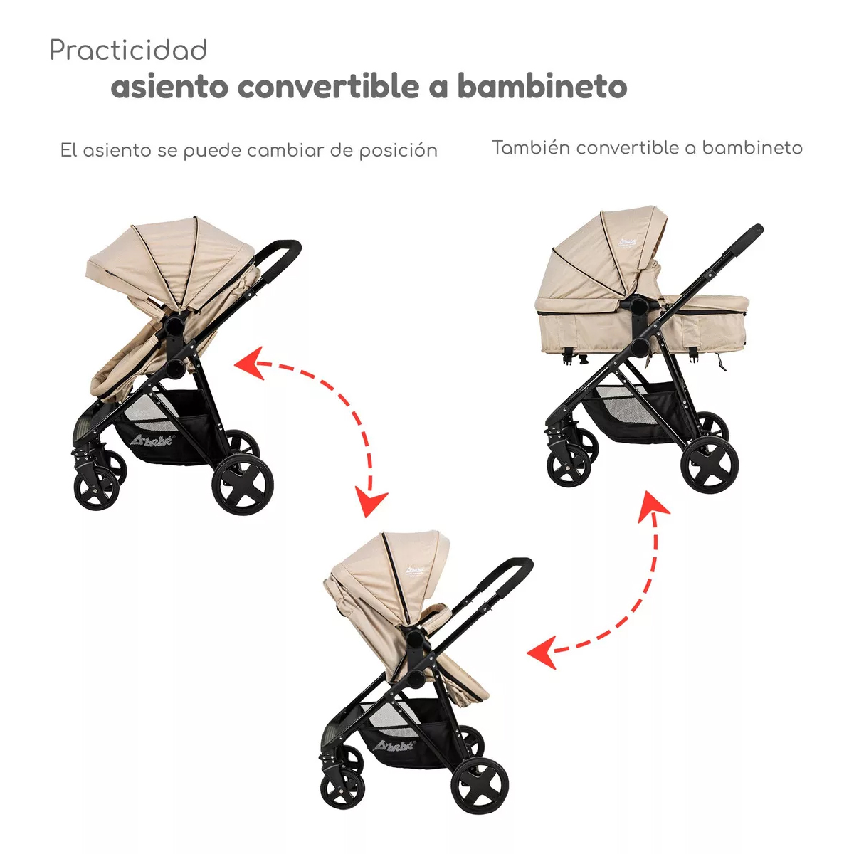 Carriola D Bebe Sistema De Viaje Travel System Prince Con Autoasiento Arena