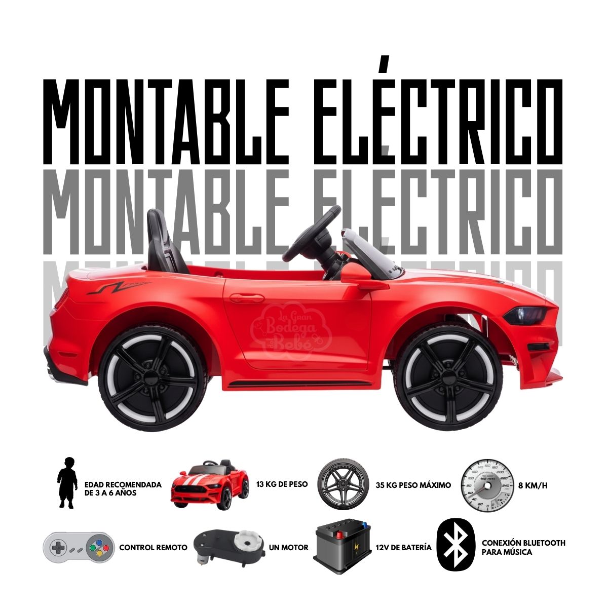 Voiture électrique pour enfants - FORD MUSTANG - GT500 - Rose
