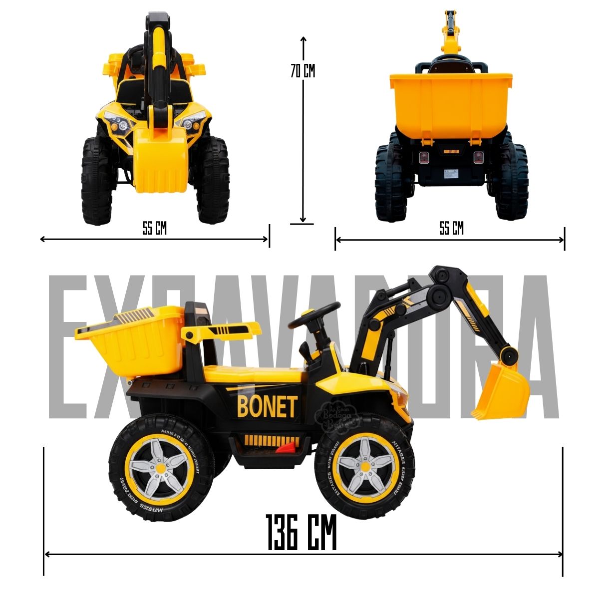 Montable Electrico Excavadora YW-1888 C-Lee Amarillo