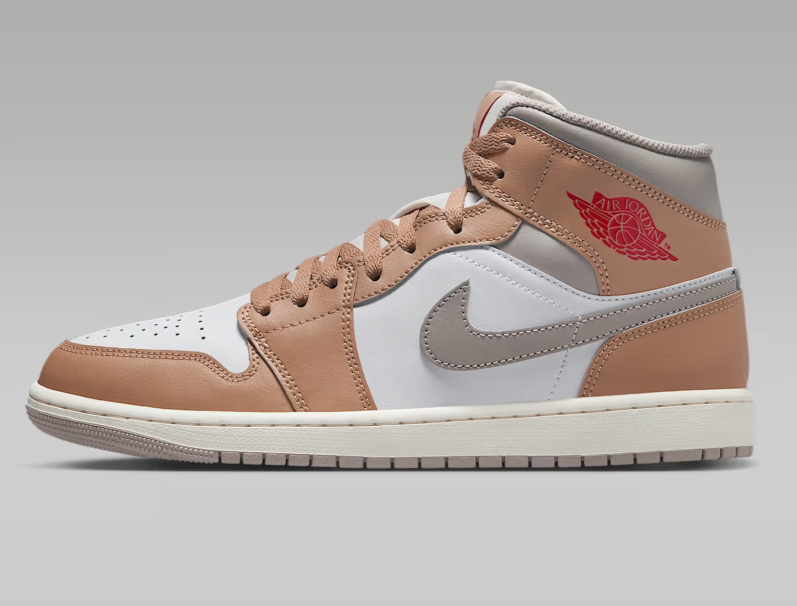 Tenis Air Jordan 1 Mid Cafe/blanco/gris Hombre Tallas #25 al #29.5