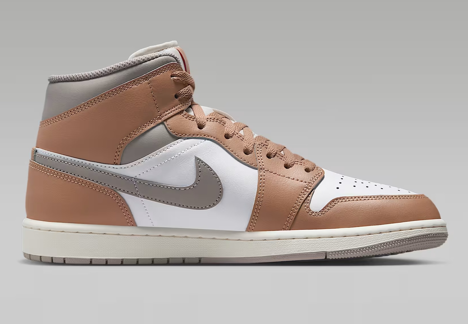 Tenis Air Jordan 1 Mid Cafe/blanco/gris Hombre Tallas #25 al #29.5