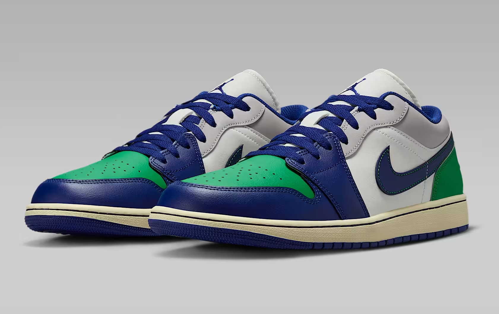Tenis Air Jordan 1 Low Verde/gris/azul Hombre Tallas #25 al #29