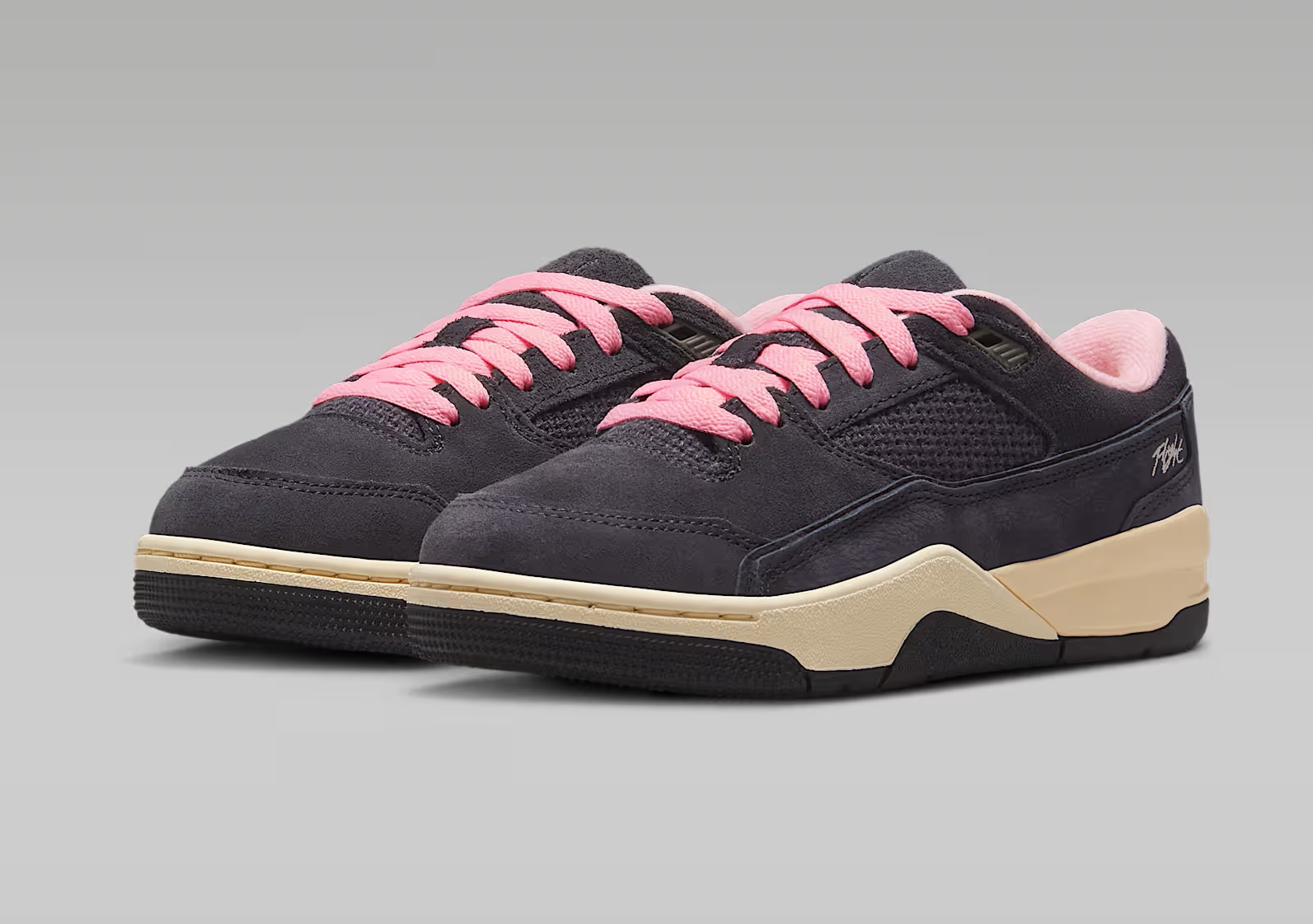 Tenis Jordan Flight Court Negro/rosa Mujer Tallas #22.5 al #25