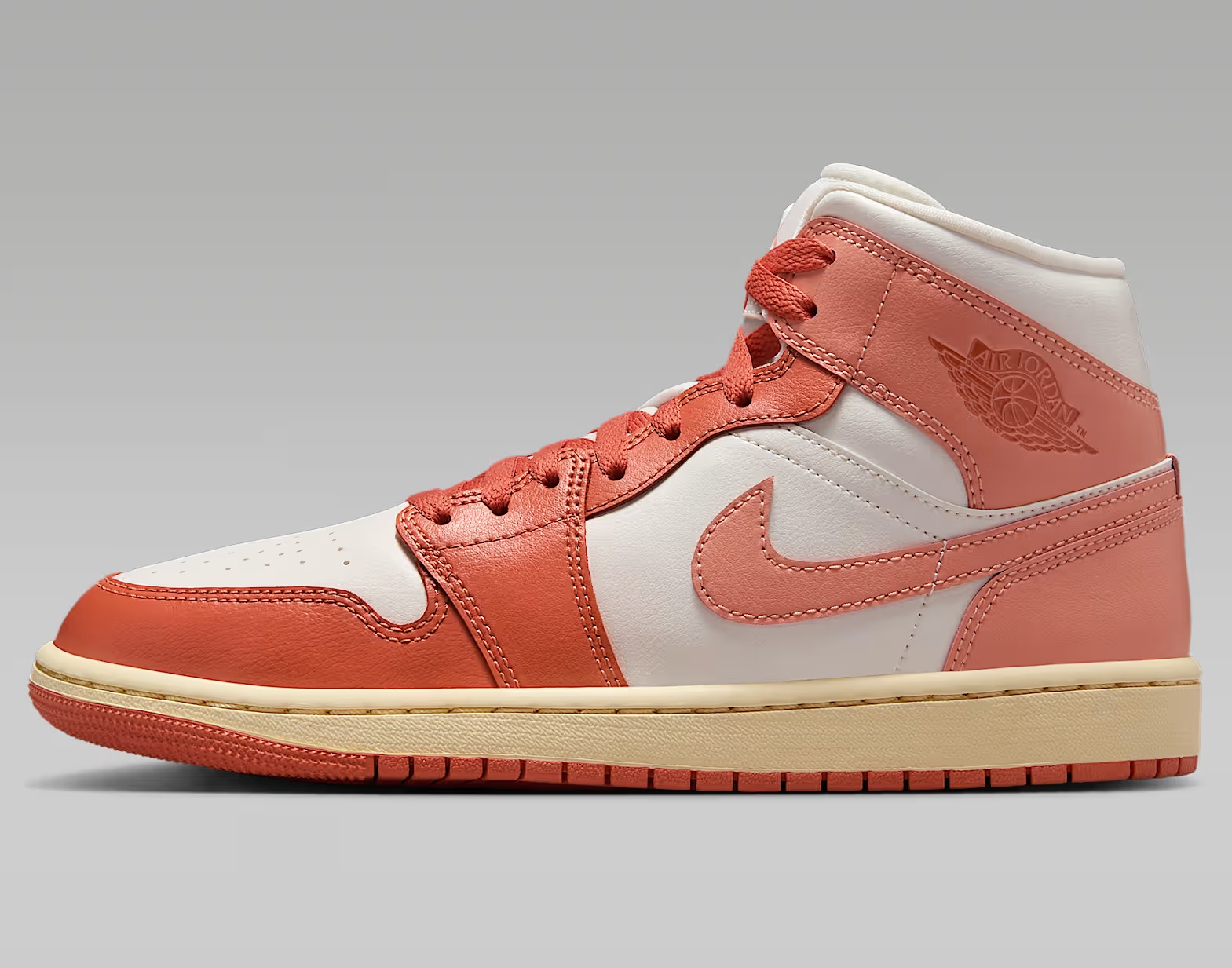 Tenis Air Jordan 1 Mid Blanco/Coral Mujer Tallas #23 al #26