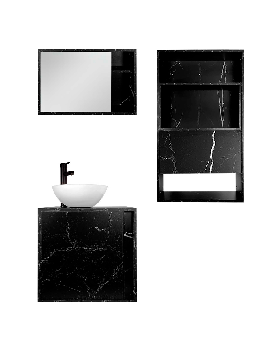 Combo Gabinete De Baño CHICAGO Sobre WC Y Con Botiquín.