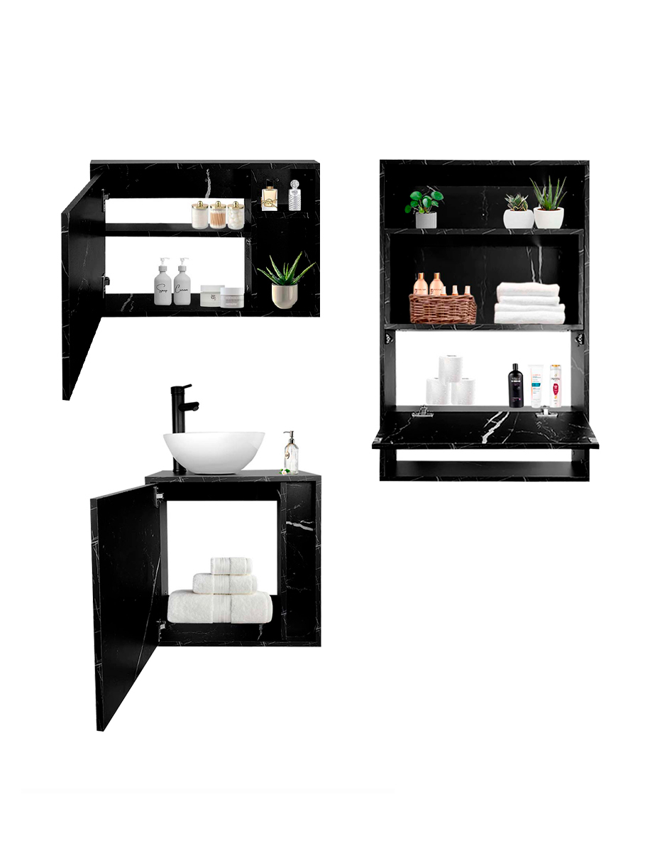 Combo Gabinete De Baño CHICAGO Sobre WC Y Con Botiquín.