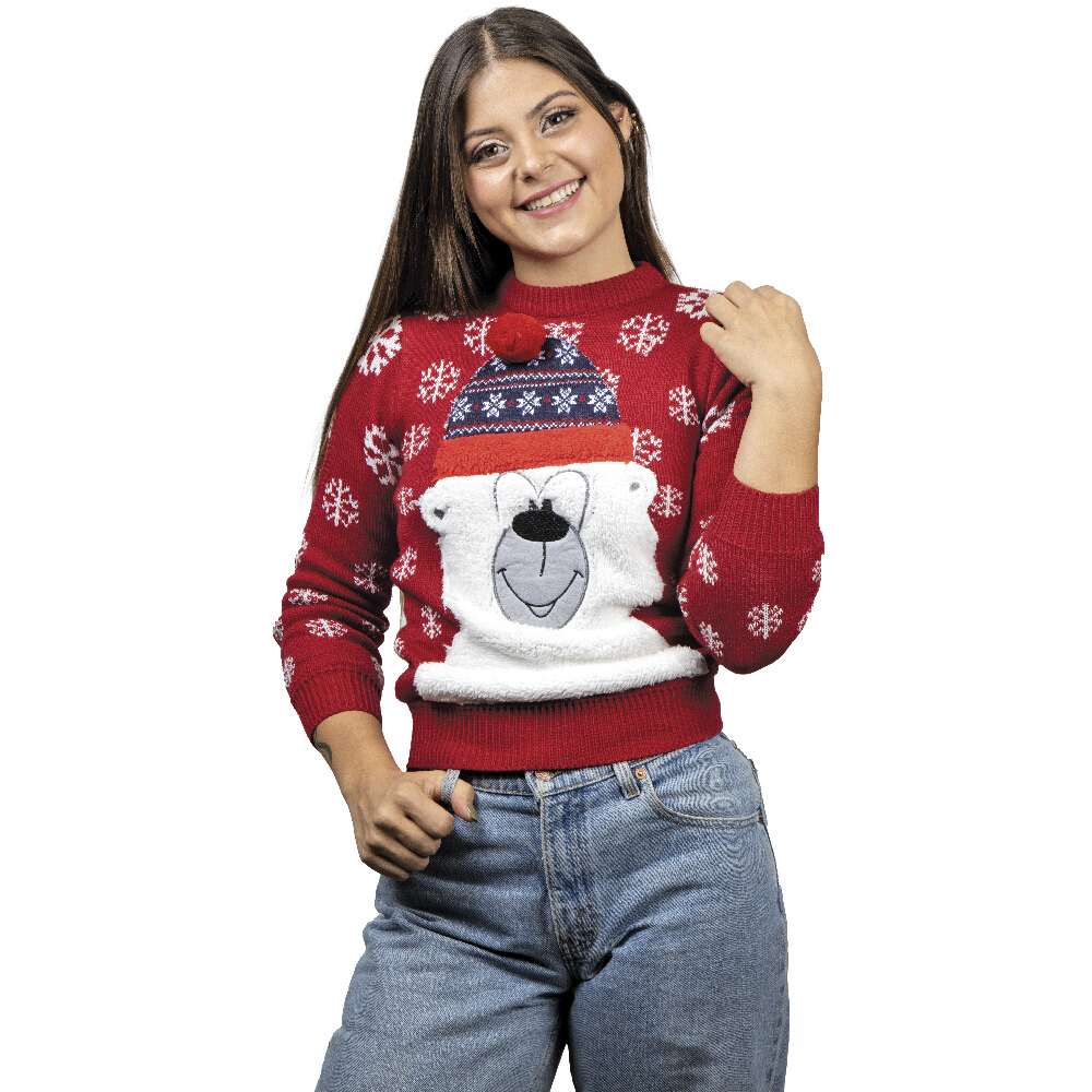 Suéter Navideño Para Mujer Uggly Sweater Oso Polar Navideño