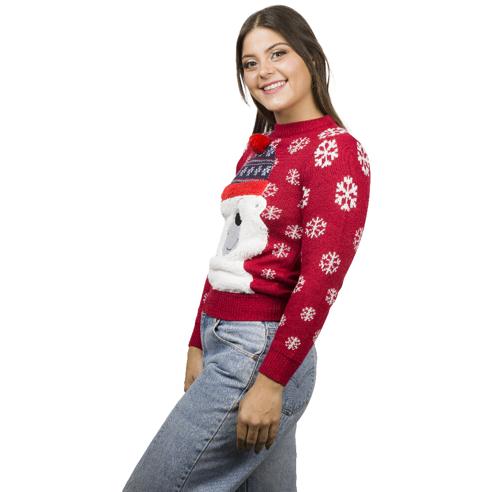 Suéter Navideño Para Mujer Uggly Sweater Oso Polar Navideño