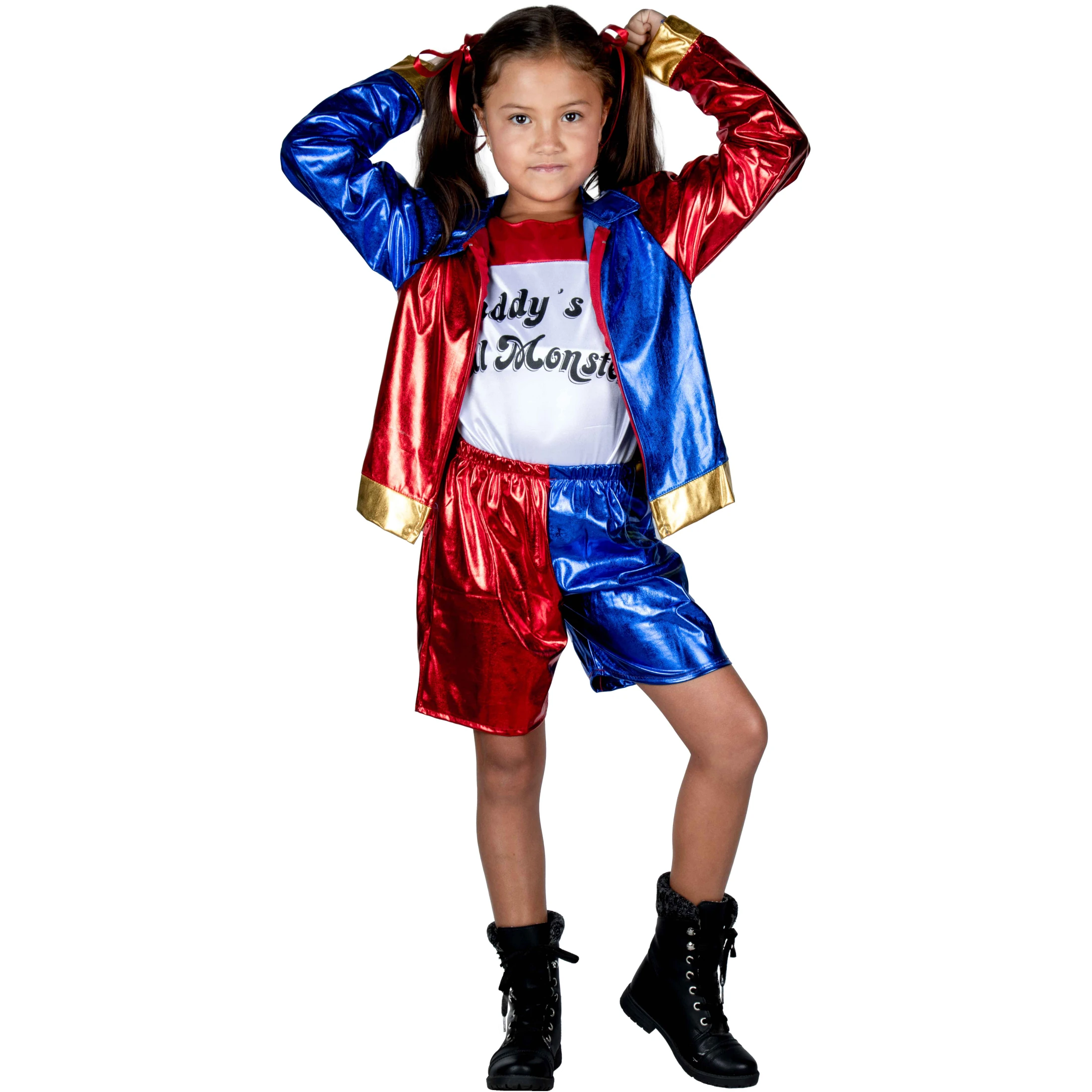 Disfraz De Harley Queen Para Niña, Licencia Oficial Dc Comics, Disfraz Para Niña Halloween