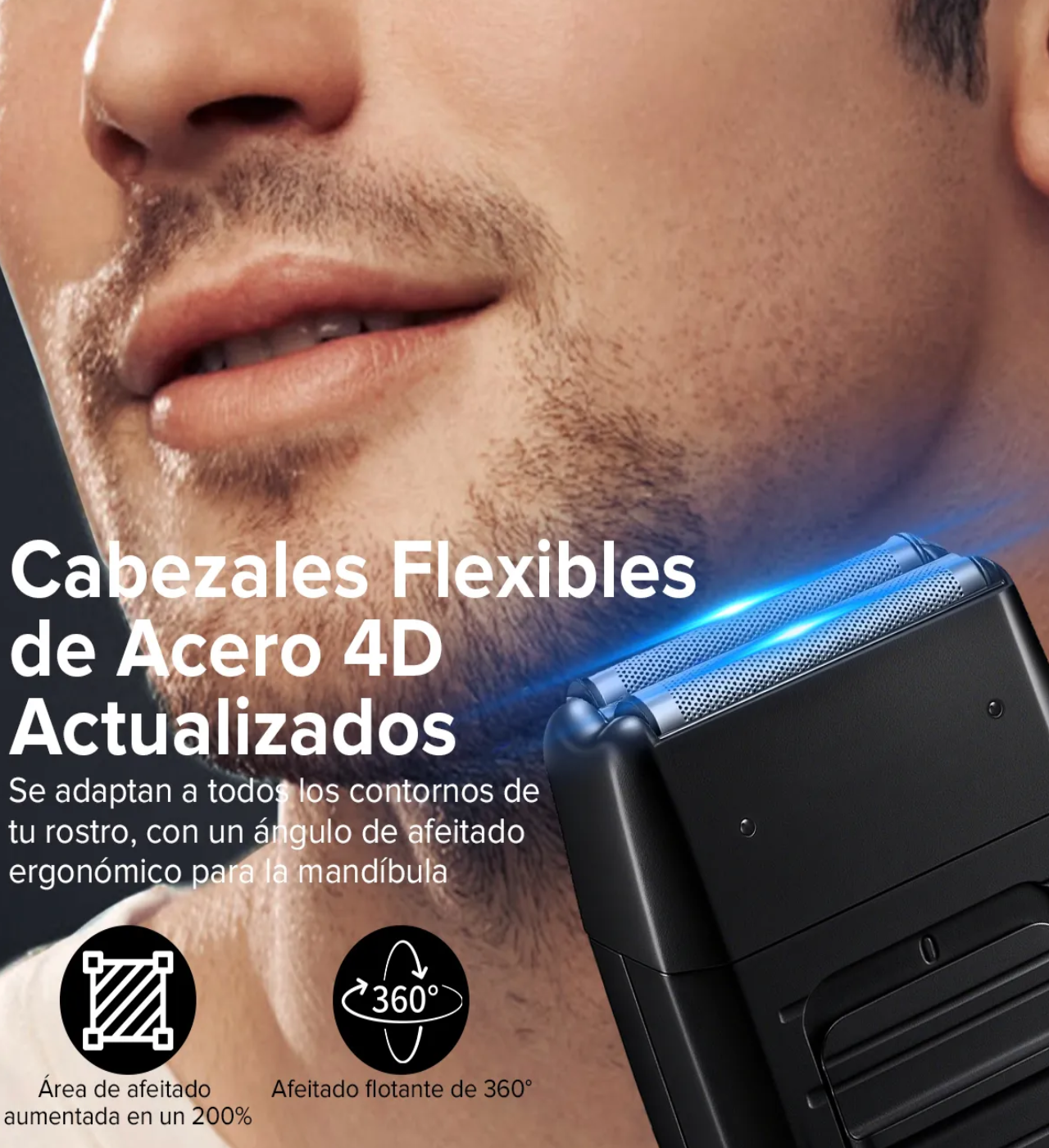 Rasuradora Eléctrica Hombre Recargable - Afeitado Rápido, negro