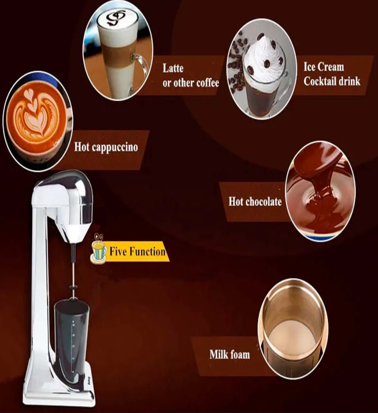 Batidora Para Maltedas De Pedestal Espumador Fuente De Sodas Plateado 60 Hz