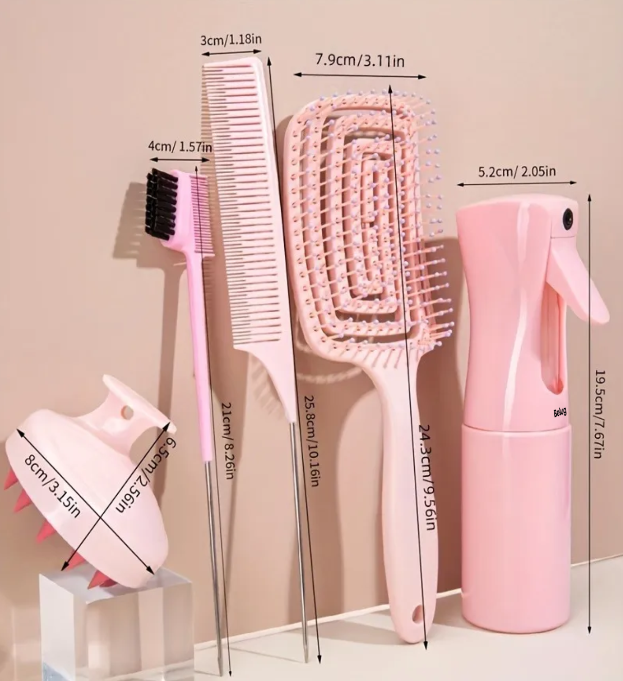 Herramientas De Peine Para Cabello Rizado Rosa