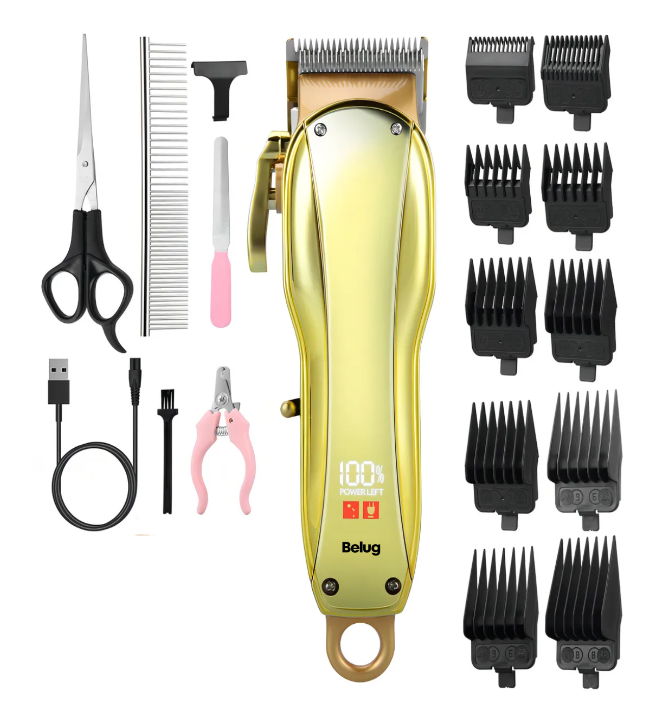 Kit Rasuradoras Para Perros Y Gatos Máquina De Cortar Pelo Cortadora De Pelo Para Mascotas Dorado 