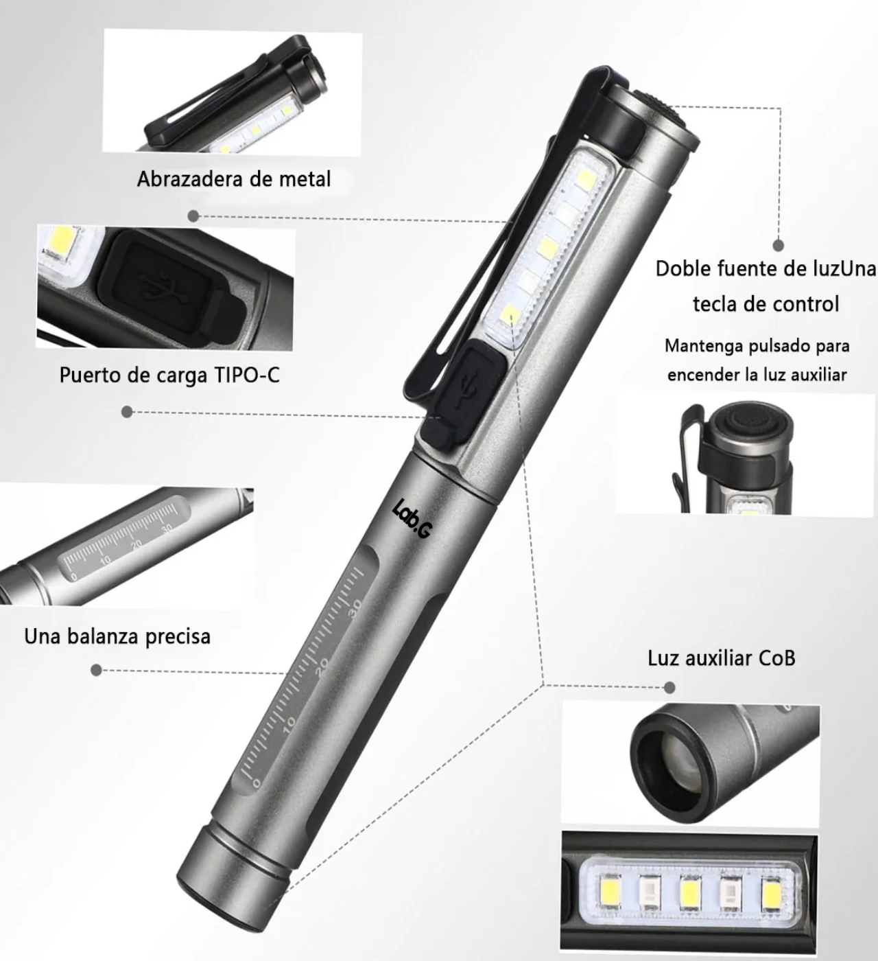 Lámpara Médica Portátil Recargable Para Diagnóstico 3colores