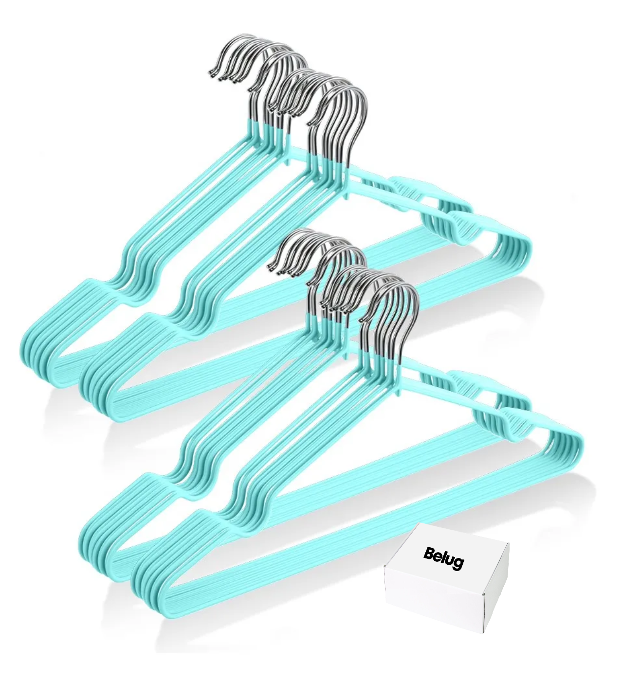 20 Ganchos Para Ropa Metalicos Organizador Ropa azul