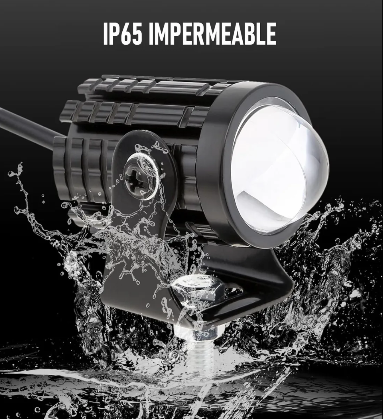 Faros De Lupa Luces Led Auxiliares Con Estrobo 5 Modos 120w negro con Rojo