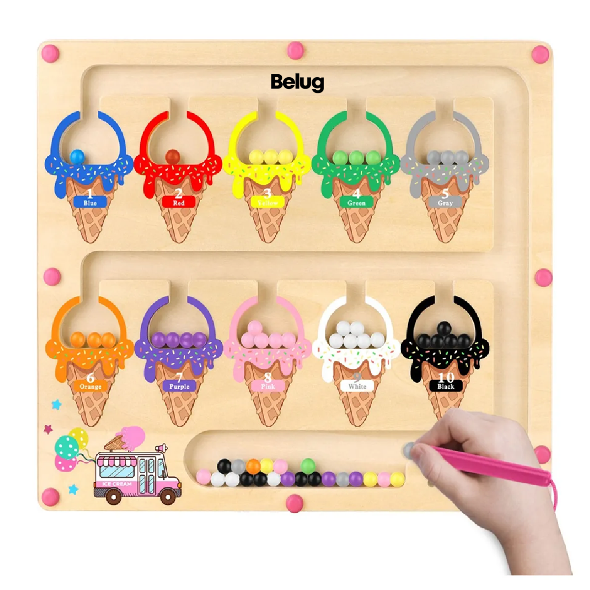 Laberinto Magnetico, 1 juego, Juego Educativo Magnético, Clasificar Colores y Números Juego Magnetico, Educativos Juguetes Niñas 3-6 Años, Motricidad Fina Juguetes para Regalos Niños de 3 Años