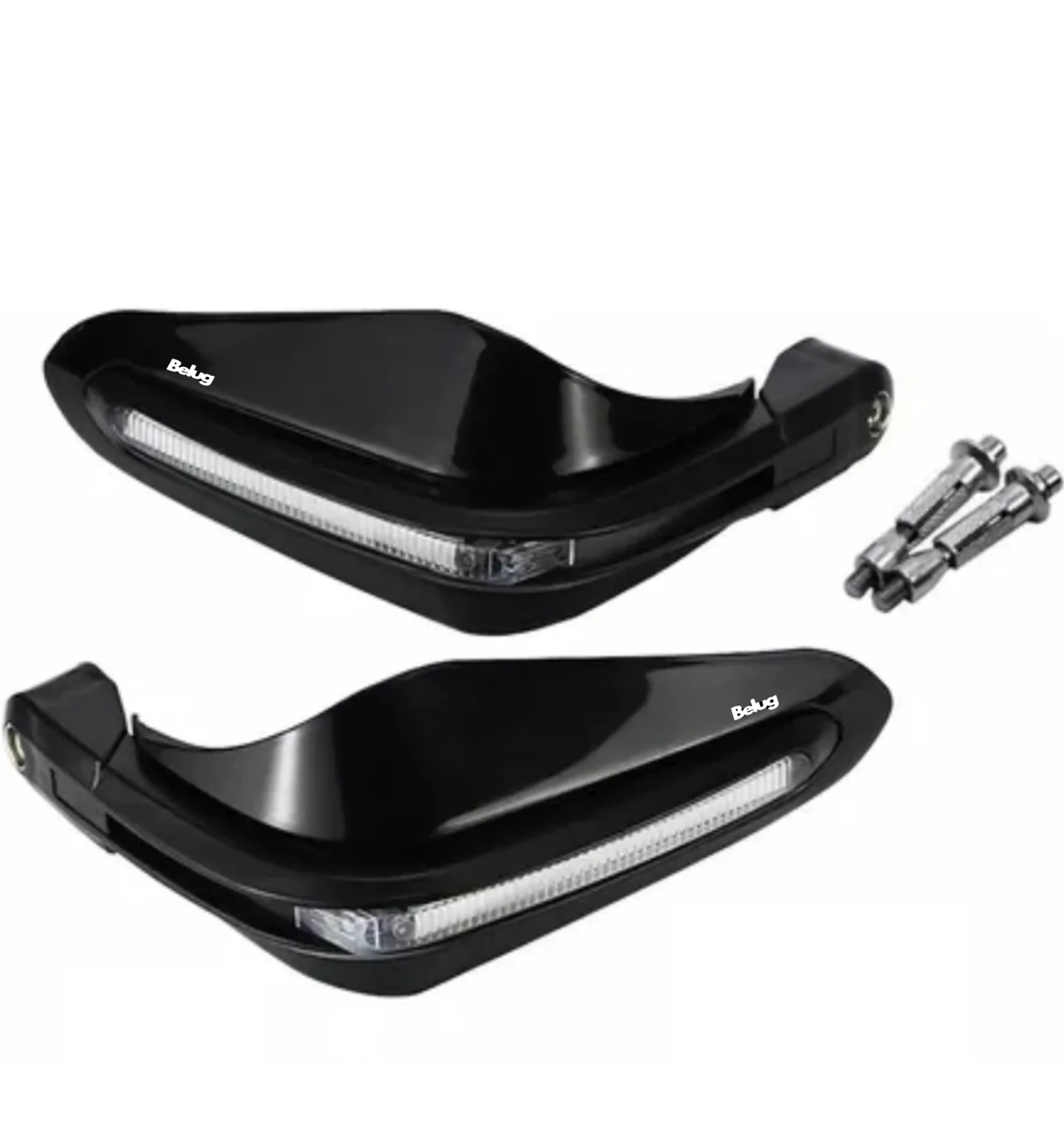 Cubre Puños Moto Motocicleta Con Luz Led Universal NEGRO Estilo 1 Negro luz blanca