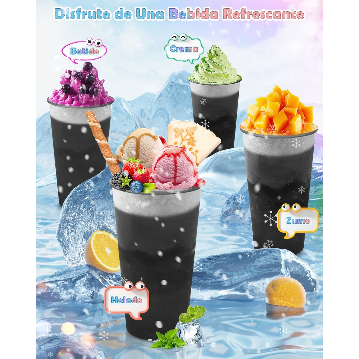 Vasos Mágicos Plastico Vasos Con Popote Y Tapa 710ml 15pzs Negro 