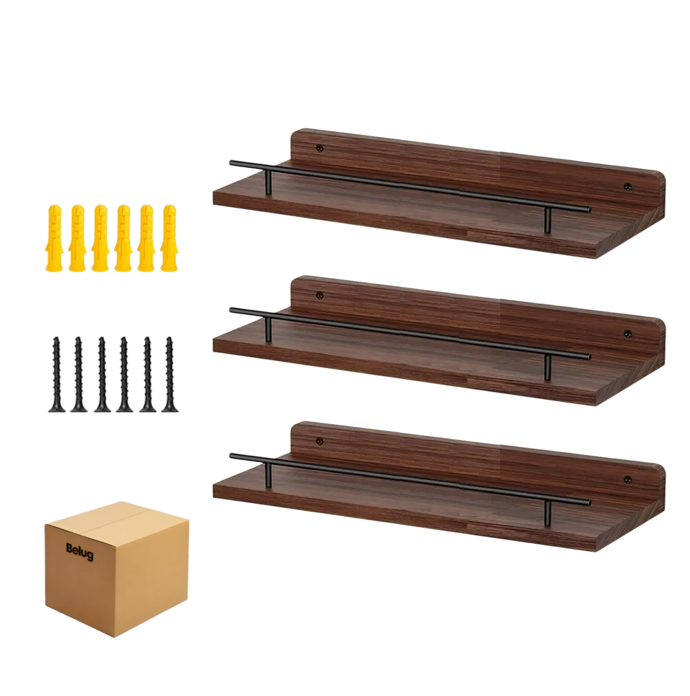 Repisas Flotantes Madera Estantes 3pcs Marron Oscuro 