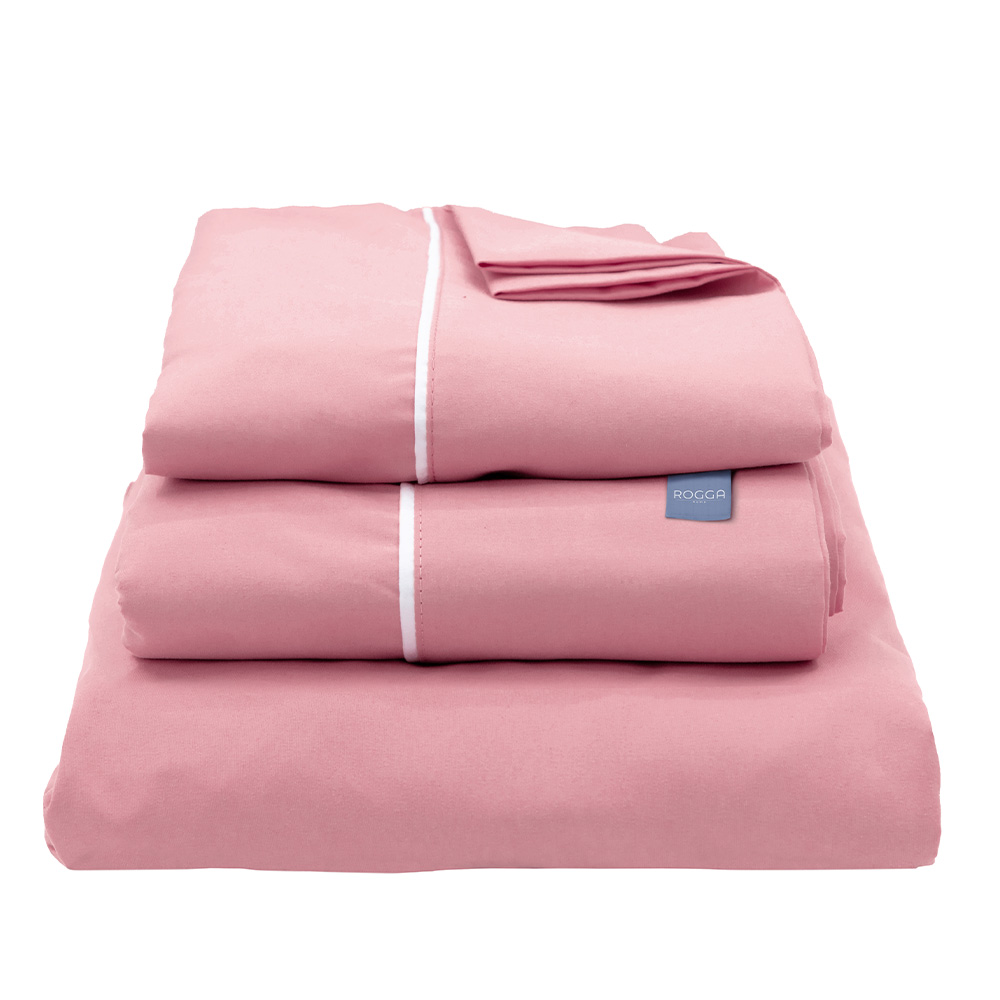  Edredón Matrimonial Dicasa Couzy  Doble Vista Rosa con Menta + Sábanas Royal + Protector Lux +2 Almohadas Royal