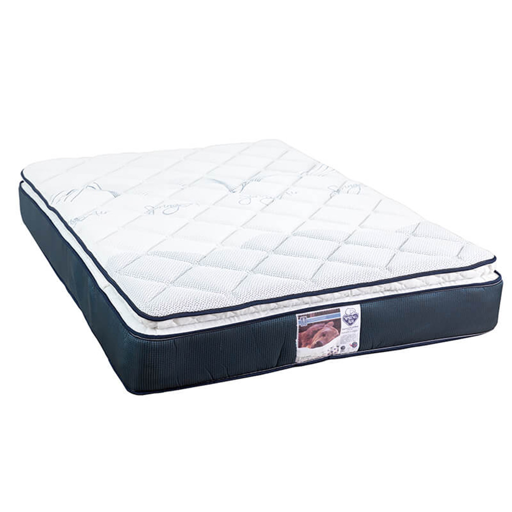 Colchón Queen Size Spring Air Mónaco + 2 Almohadas Royal + Protector Lux+ Sábanas Royal + Edredón Homy