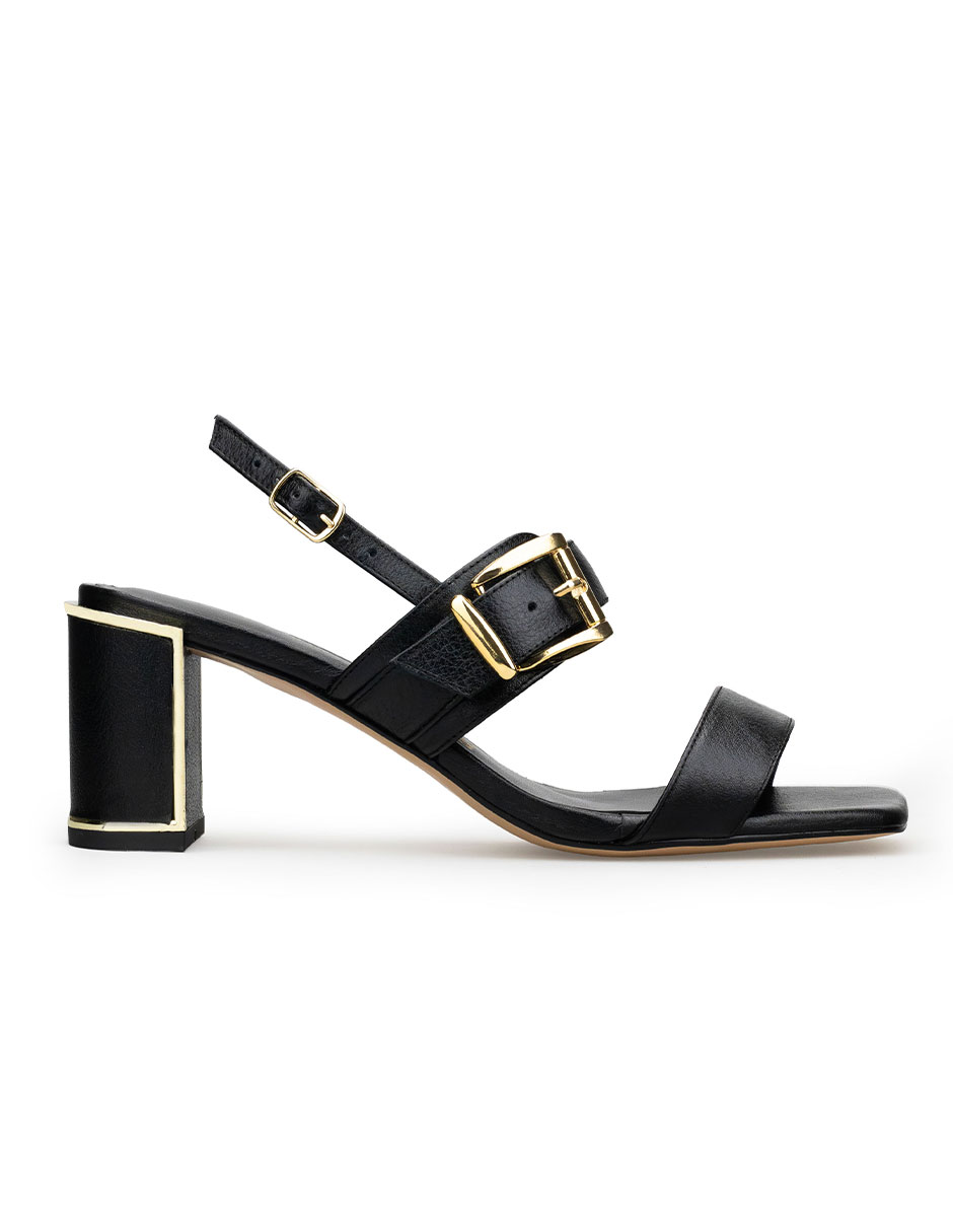 Zapatillas De Tacón Davenia De Piel Sandalia De Tacón Para Dama Mod. Camelia