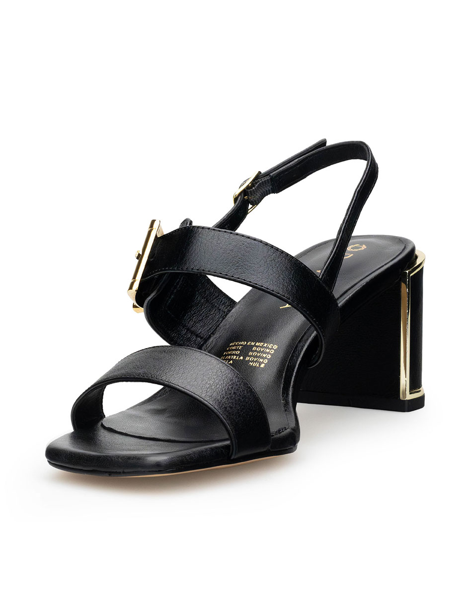 Zapatillas De Tacón Davenia De Piel Sandalia De Tacón Para Dama Mod. Camelia