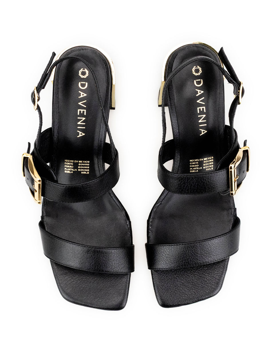 Zapatillas De Tacón Davenia De Piel Sandalia De Tacón Para Dama Mod. Camelia