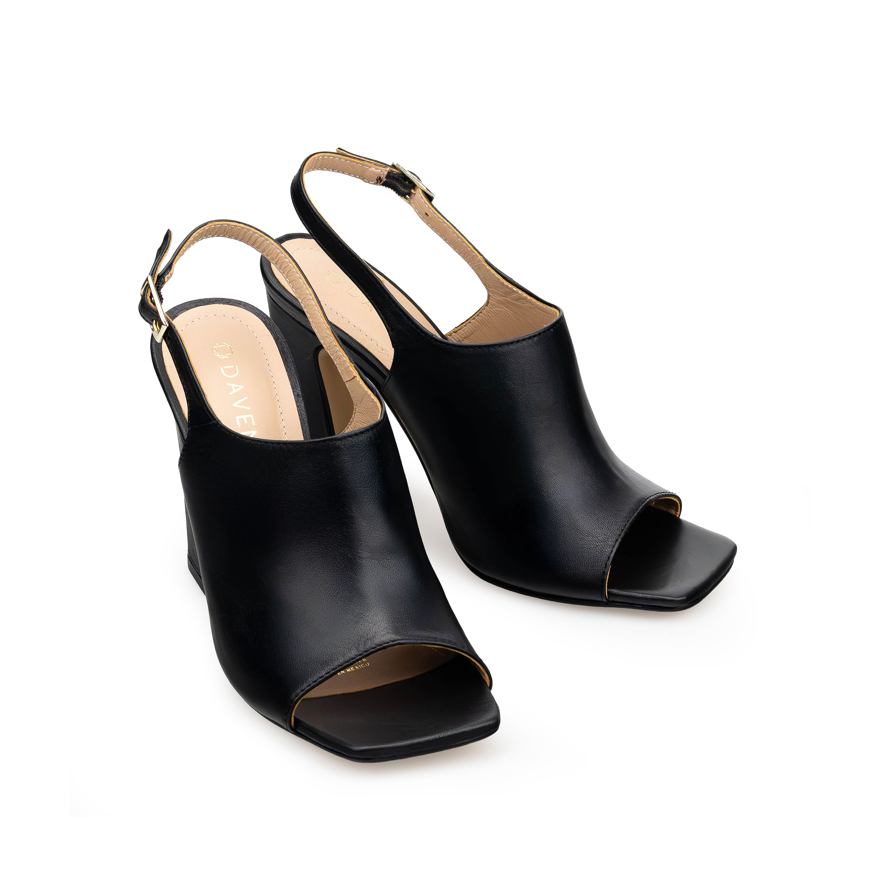 Zapatillas De Tacón Davenia De Piel Sandalia De Tacón Para Dama Mod. Gema