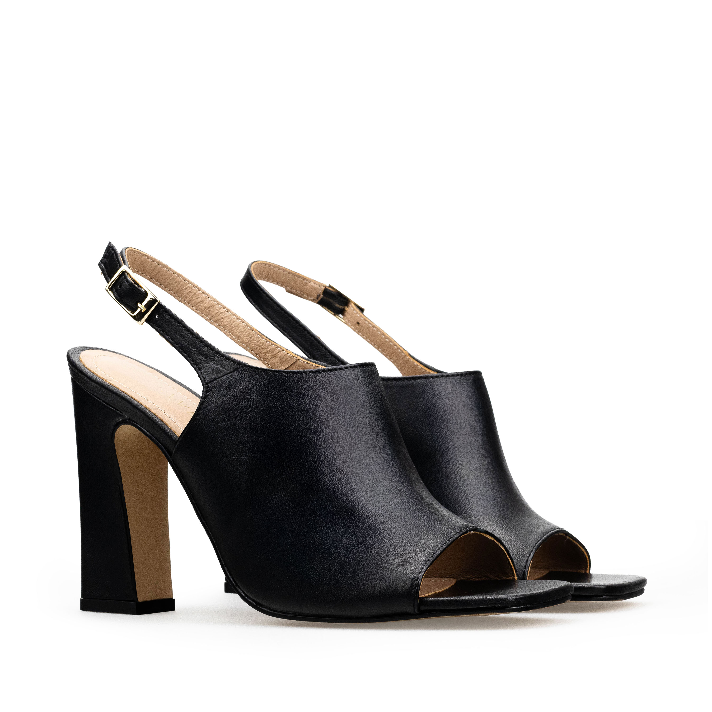 Zapatillas De Tacón Davenia De Piel Sandalia De Tacón Para Dama Mod. Gema