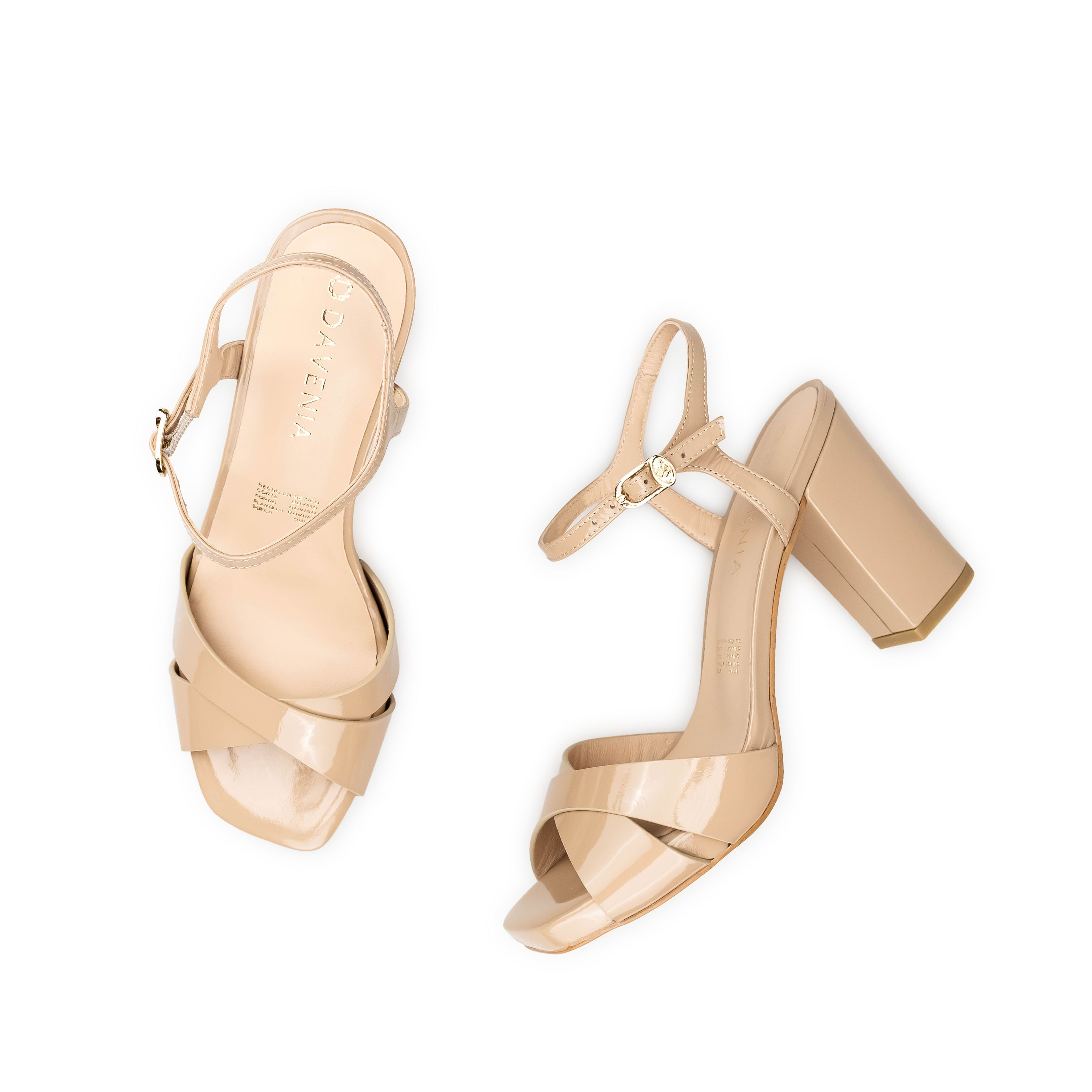 Zapatillas De Tacón Davenia De Piel Sandalia Para Dama Elia Nude