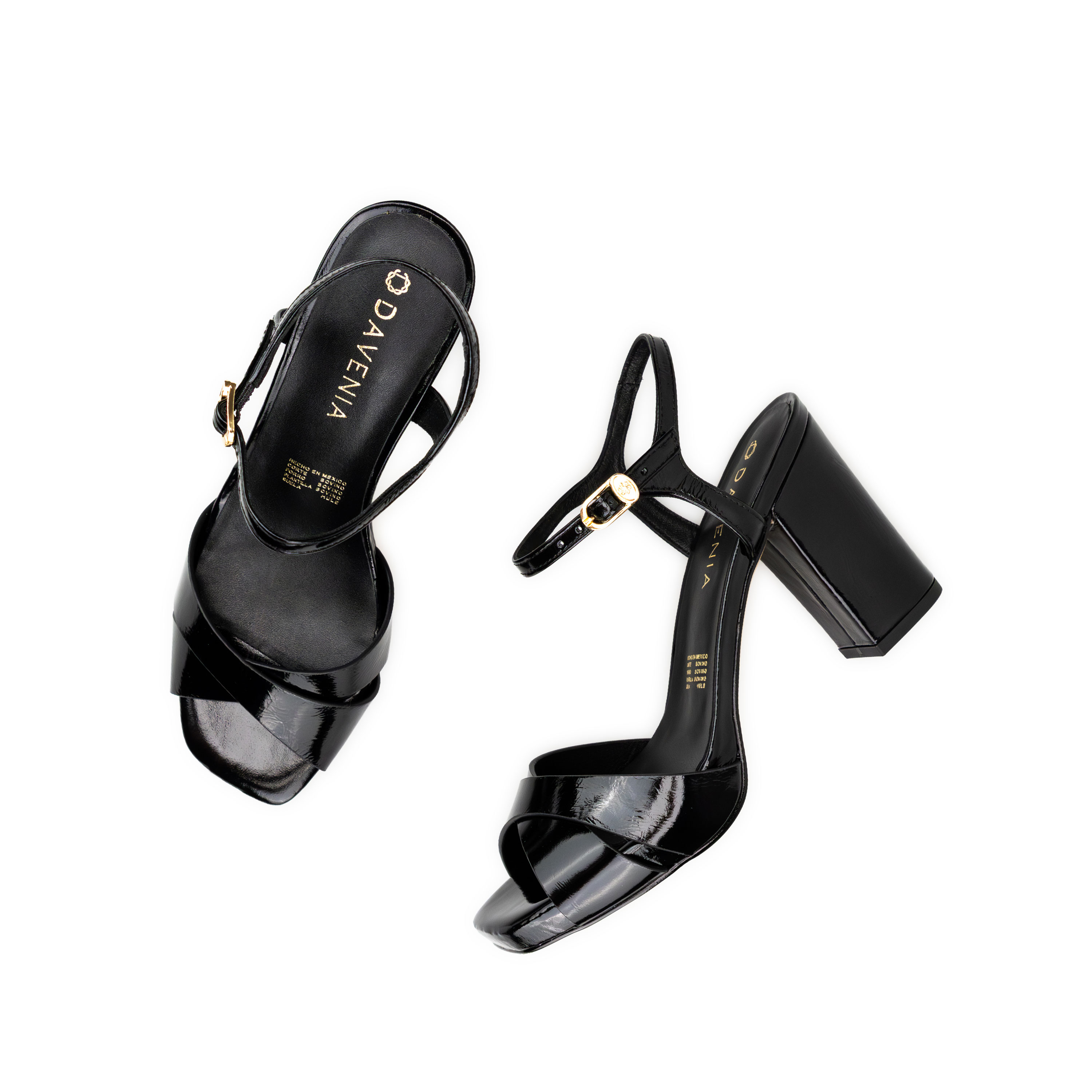 Zapatillas De Tacón Davenia De Piel Sandalia Para Dama Elia