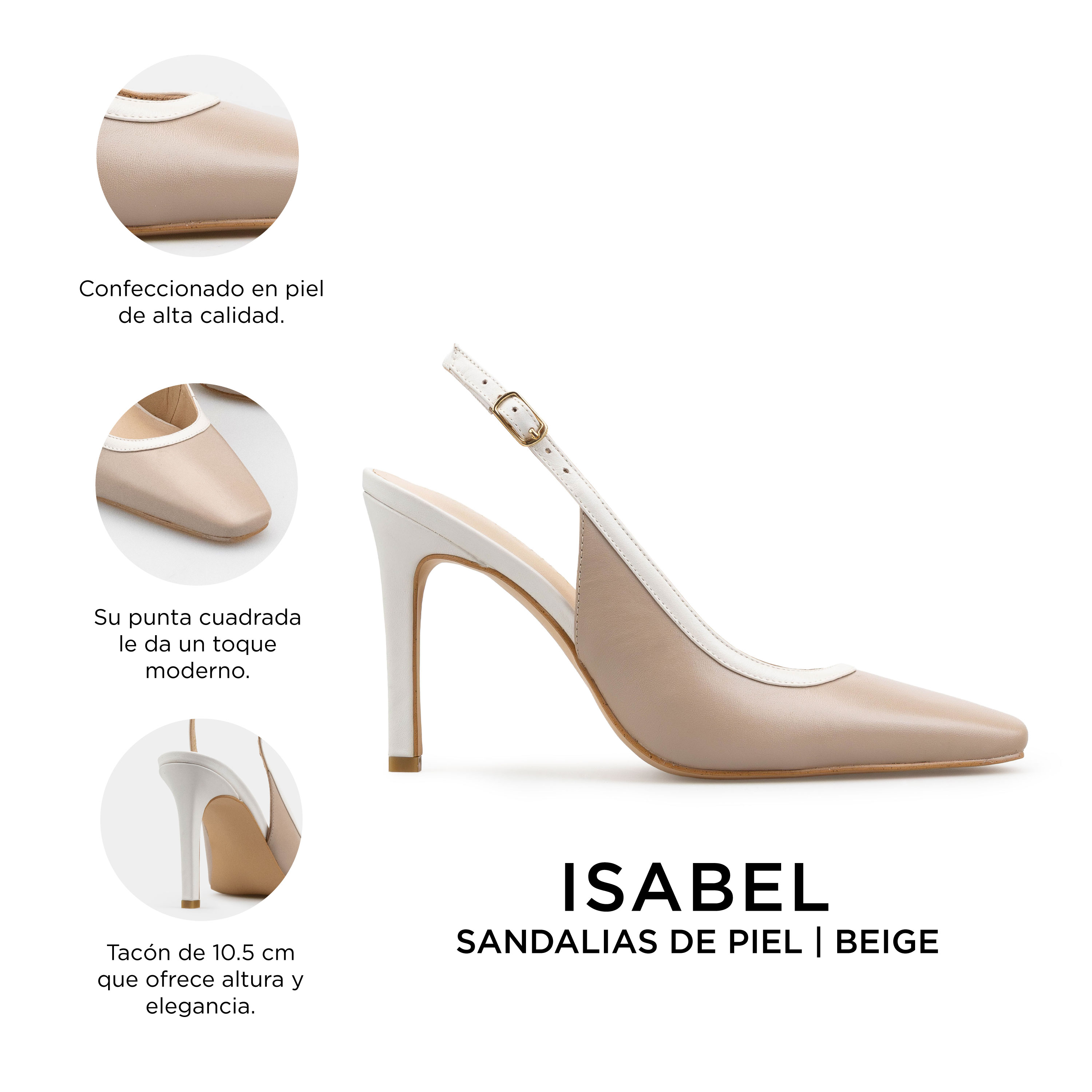 Zapatillas De Tacón Davenia De Piel Para Dama Mod. Isabel