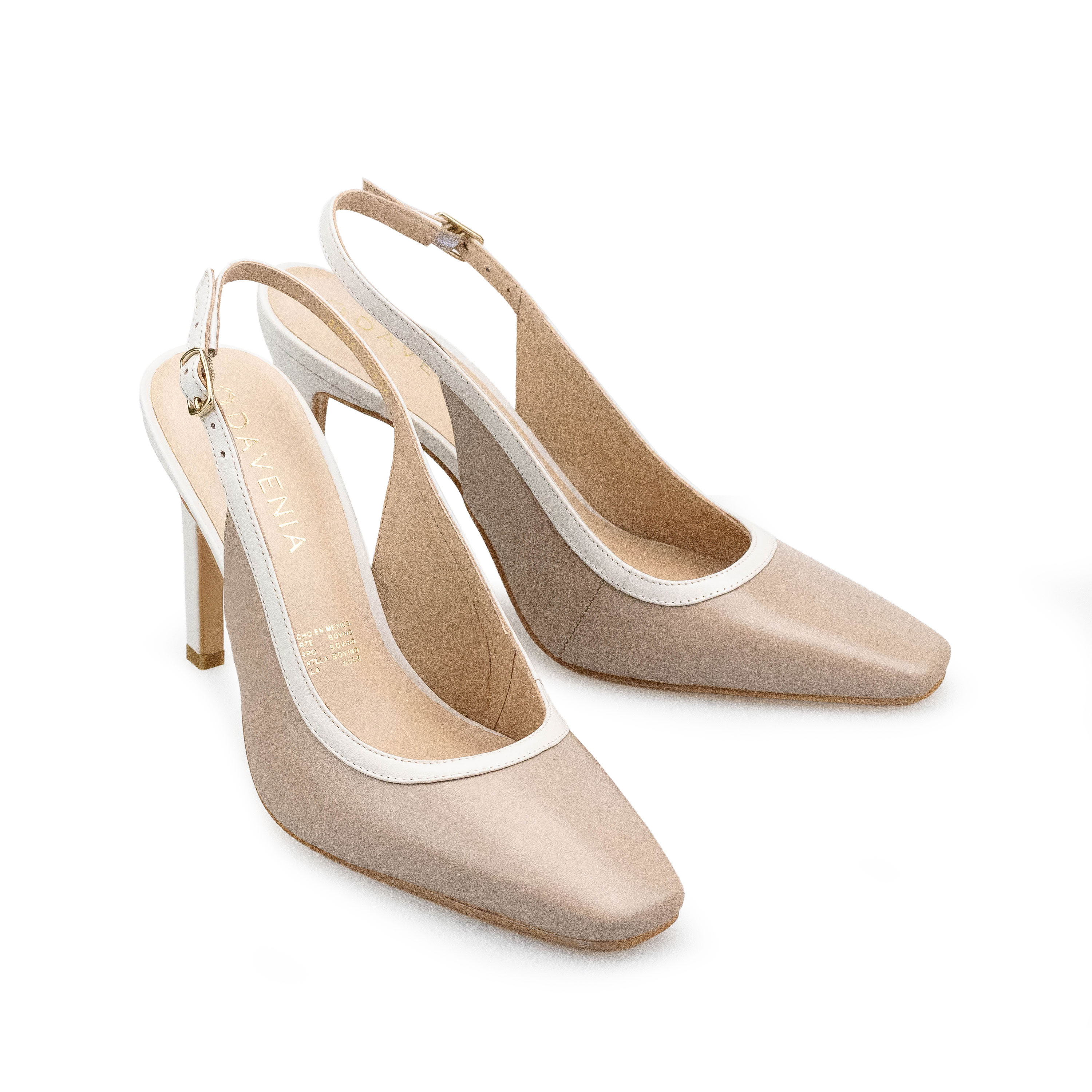 Zapatillas De Tacón Davenia De Piel Para Dama Mod. Isabel