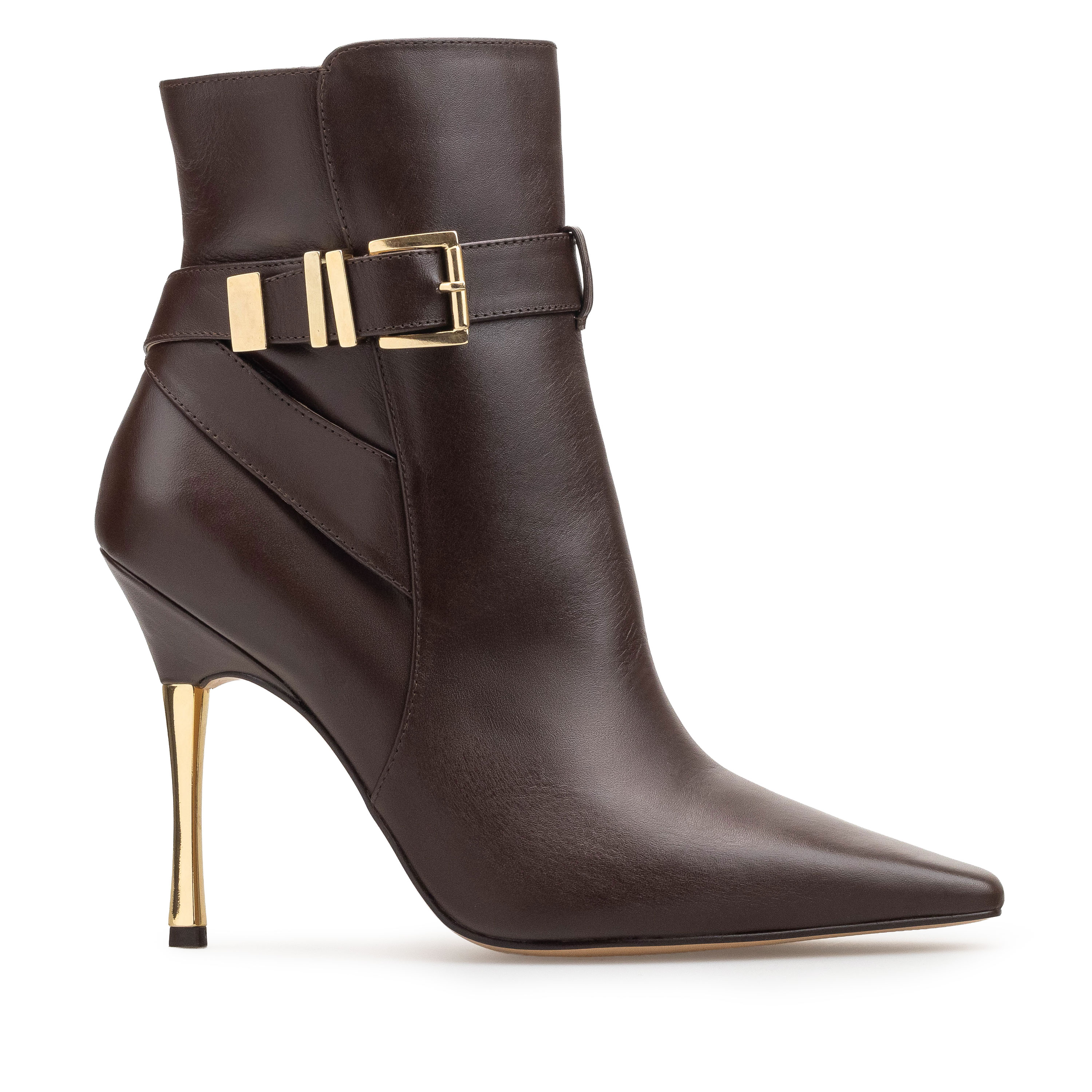 Botines Para Mujer Elegantes Botas Piel Davenia Mod.Cristina Café