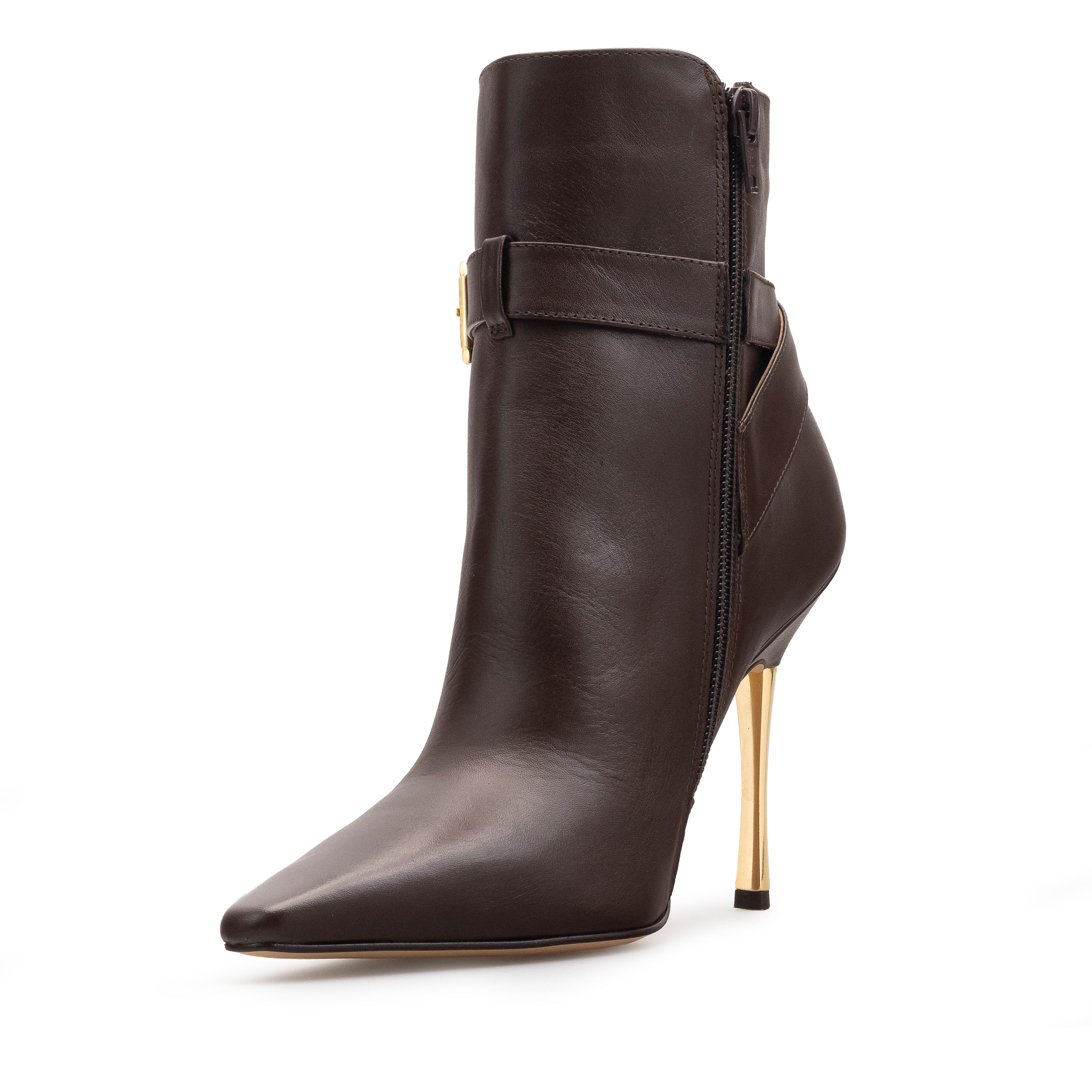 Botines Para Mujer Elegantes Botas Piel Davenia Mod.Cristina Café