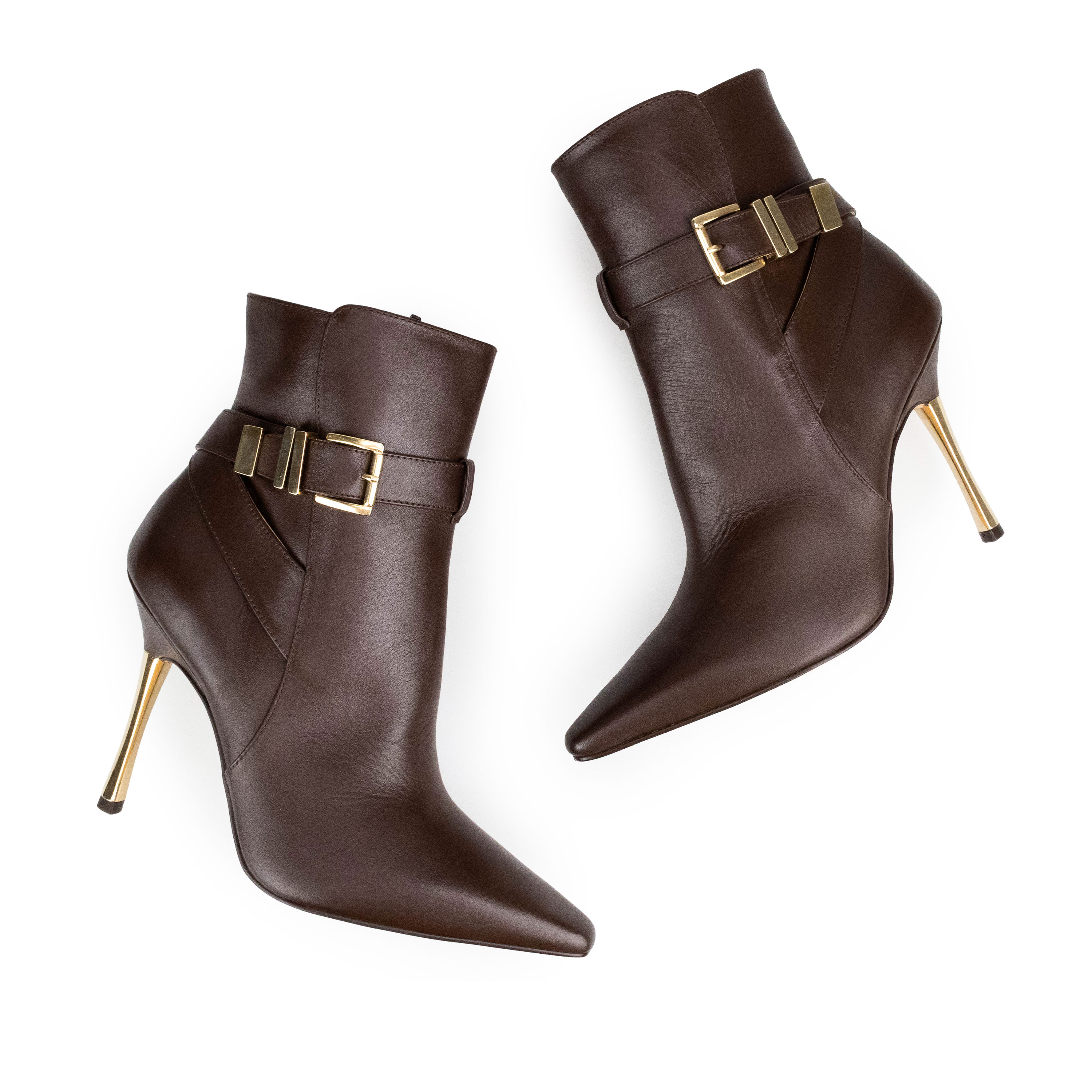 Botines Para Mujer Elegantes Botas Piel Davenia Mod.Cristina Café