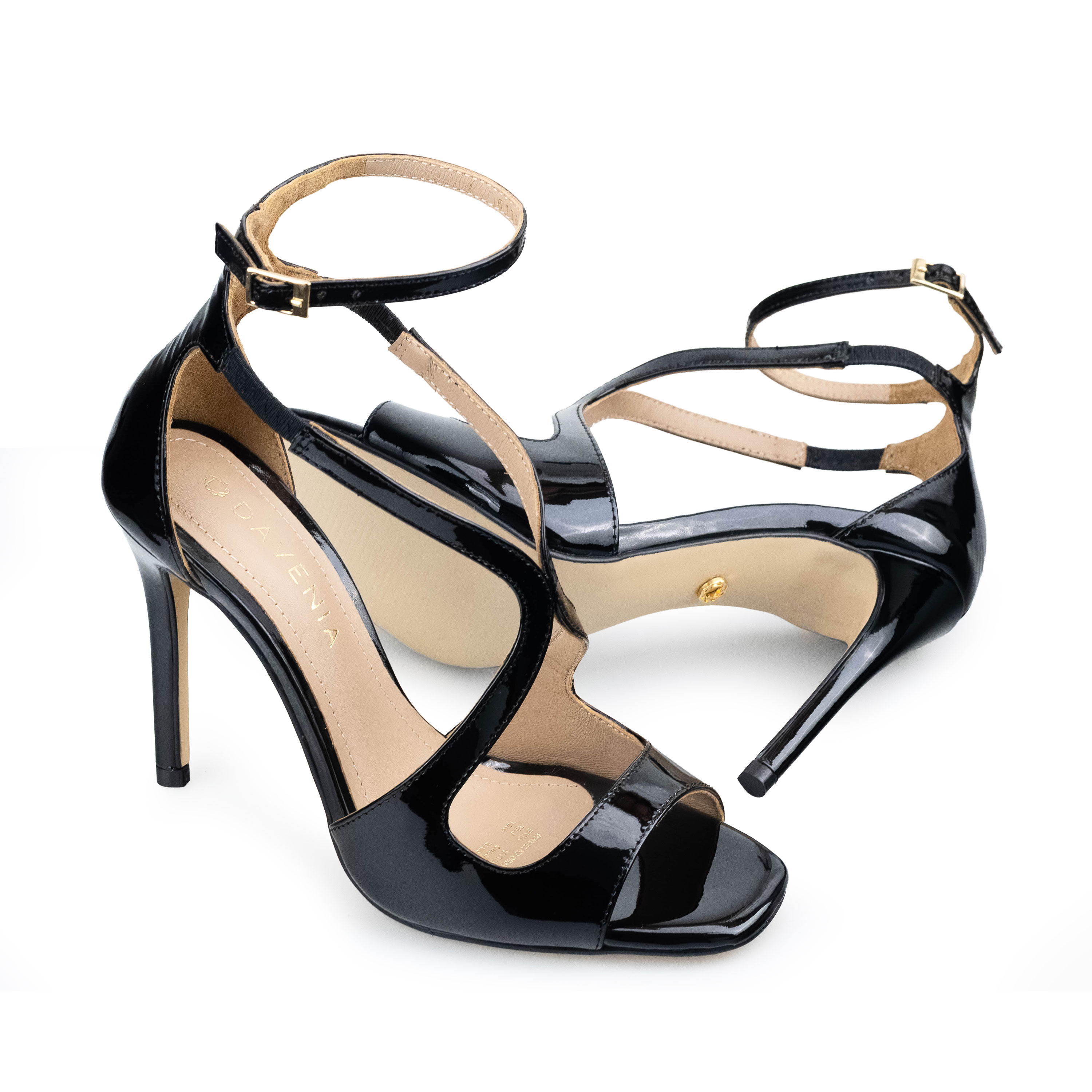 Zapatillas De Tacón Davenia De Piel Sandalia De Tacón Para Dama Mod. Florencia