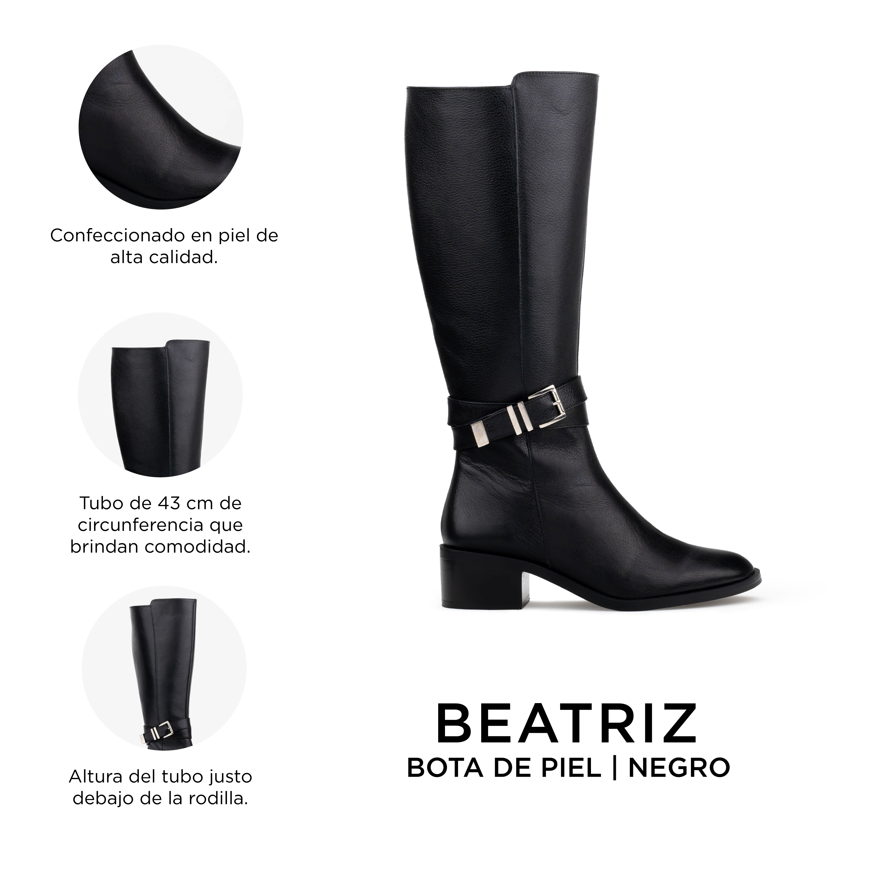 Botas Altas De Piel Para Dama Davenia Mod.Beatriz