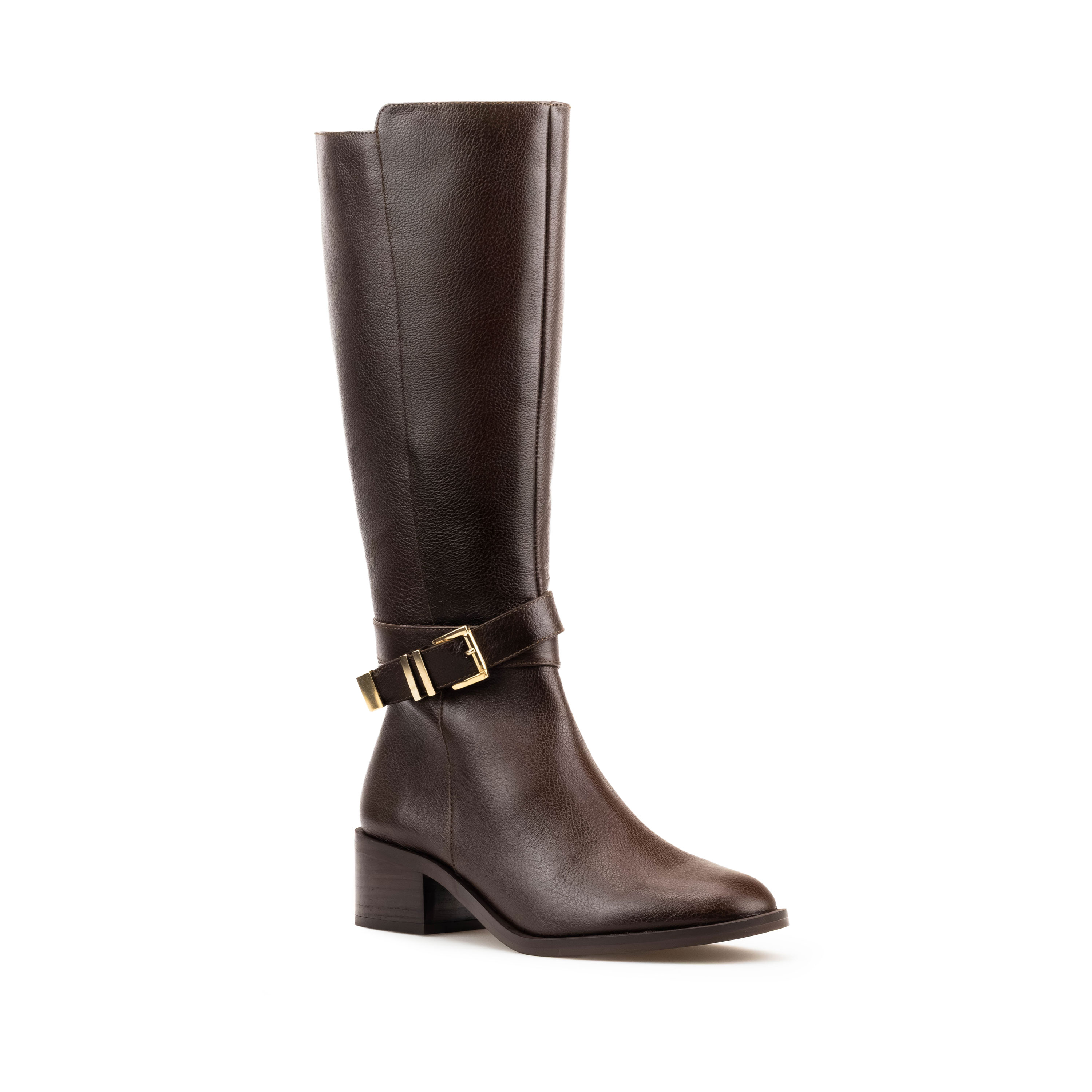 Botas Altas De Piel Para Dama Davenia Mod.Beatriz Café