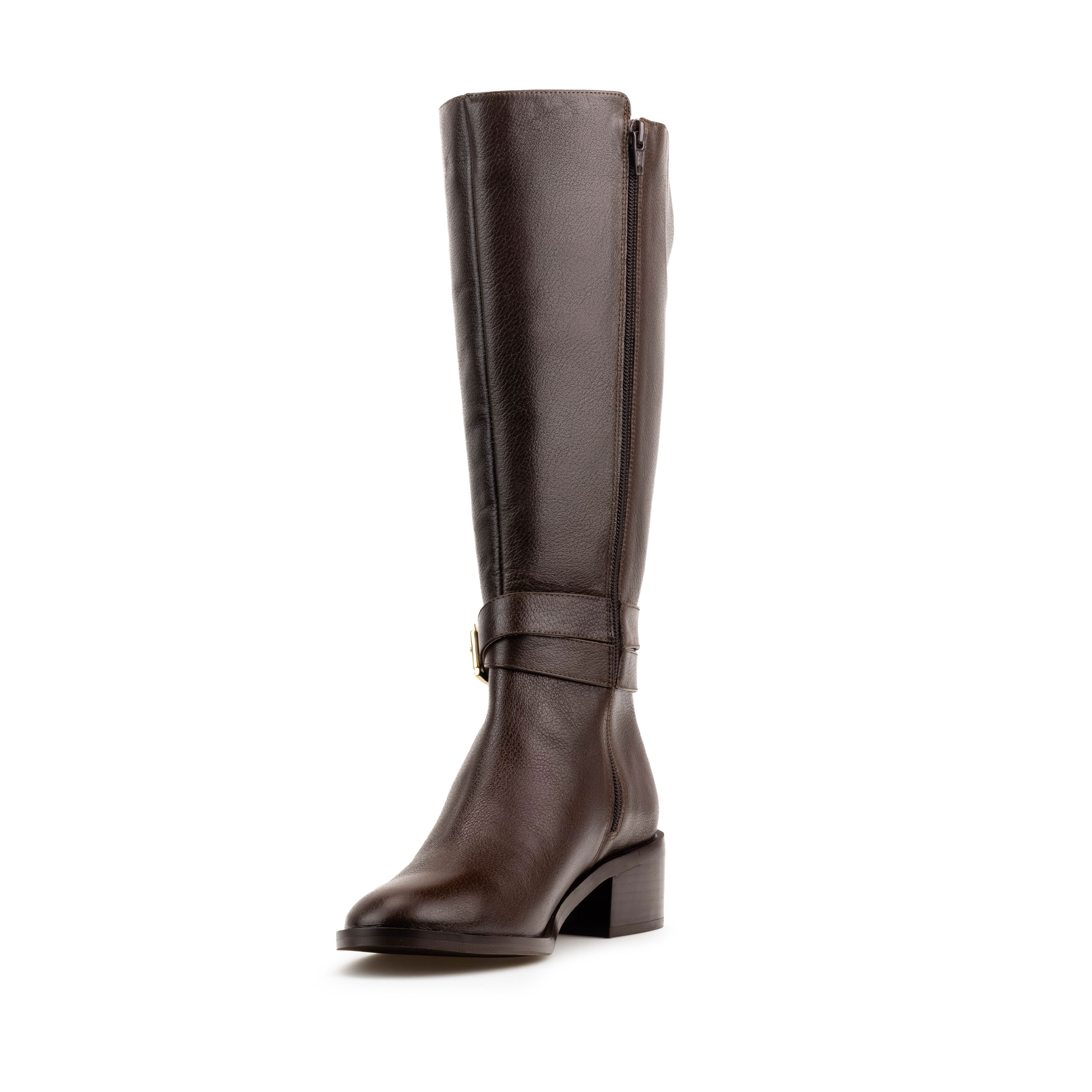 Botas Altas De Piel Para Dama Davenia Mod.Beatriz Café