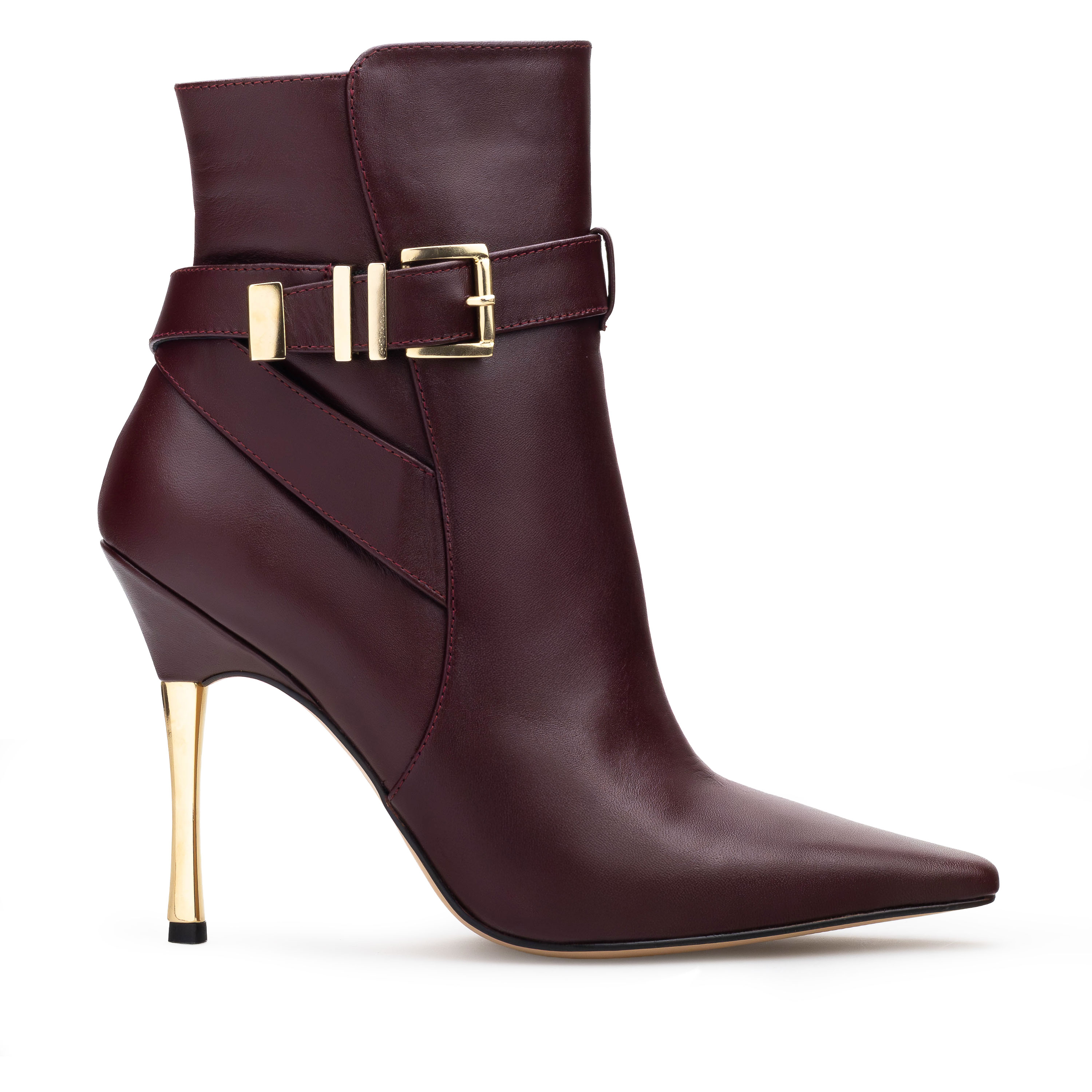 Botines Para Mujer Elegantes Botas Piel Davenia Mod. Cristina Vino