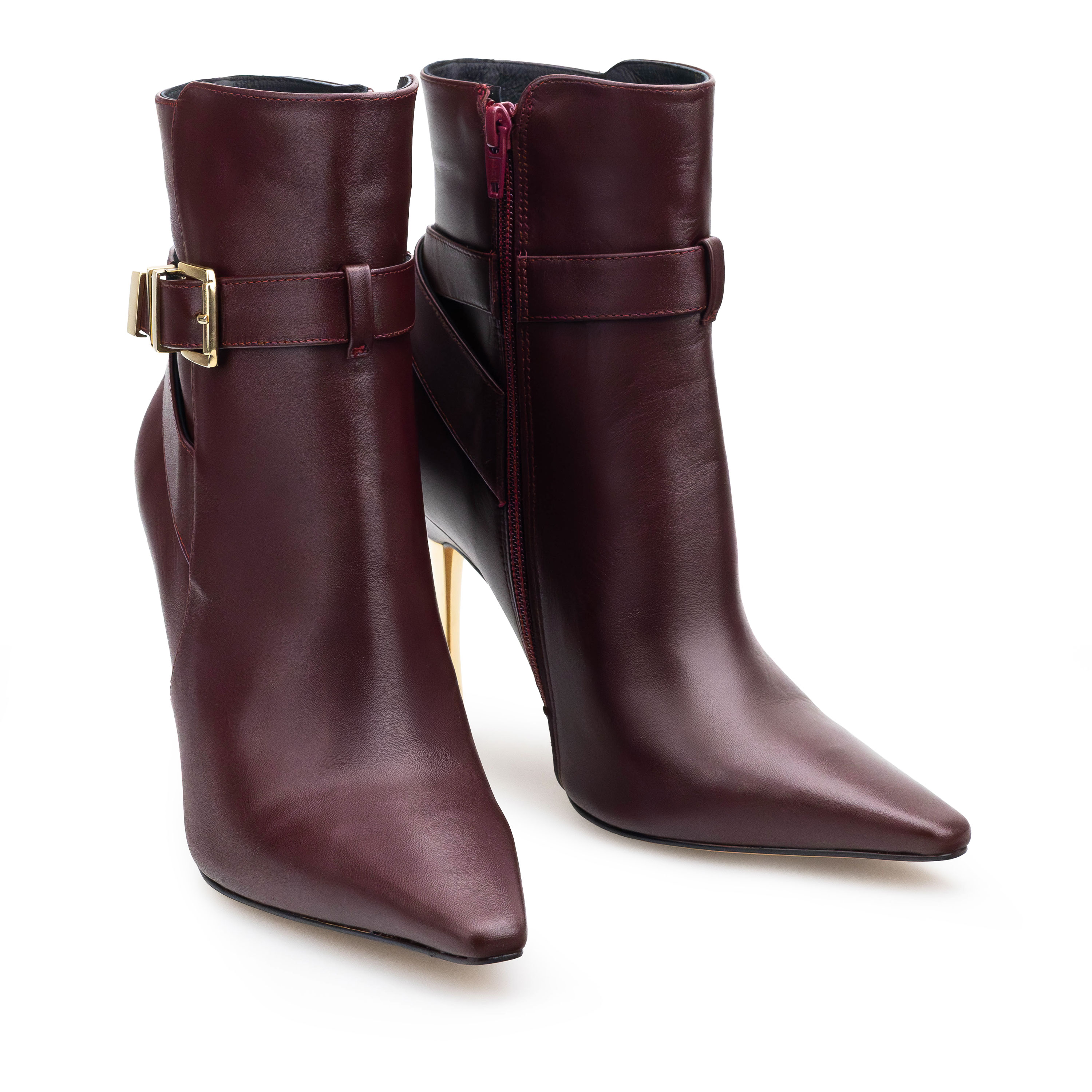Botines Para Mujer Elegantes Botas Piel Davenia Mod. Cristina Vino