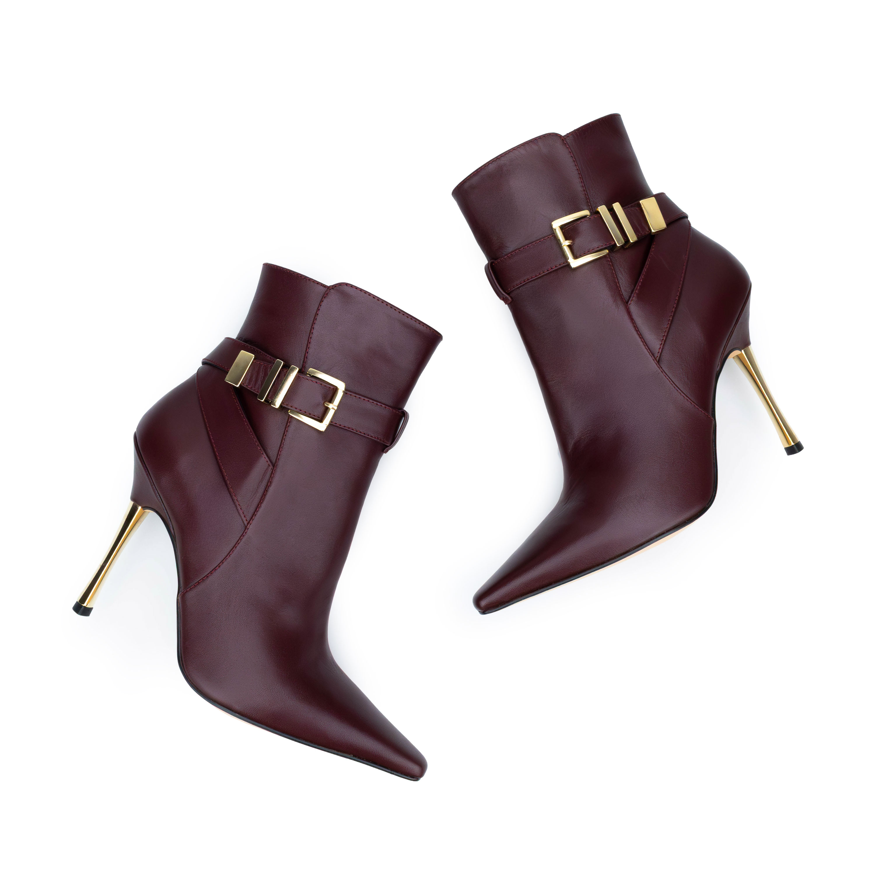Botines Para Mujer Elegantes Botas Piel Davenia Mod. Cristina Vino